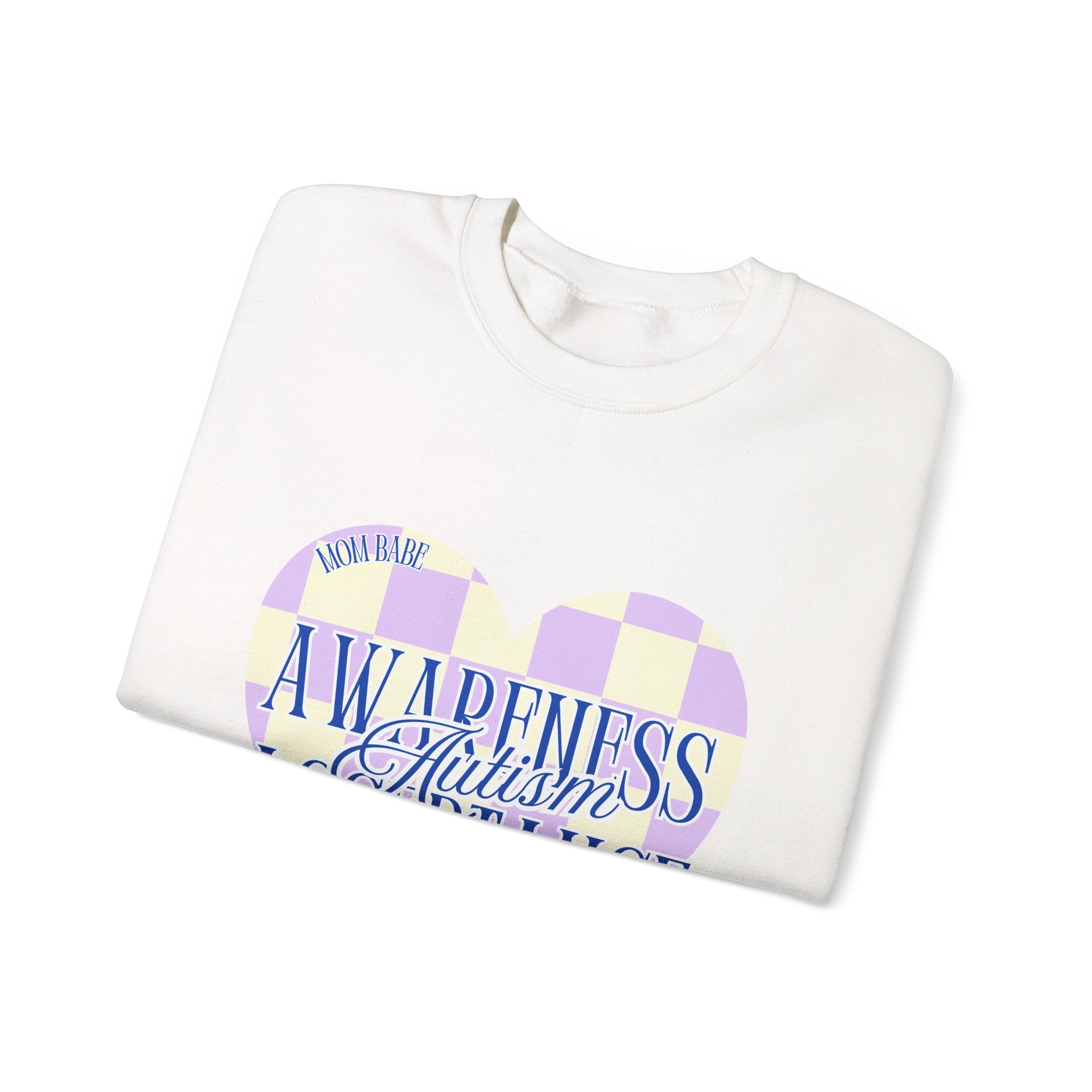 Autism Awareness and Acceptance — Checkered Heart Sweatshirt
