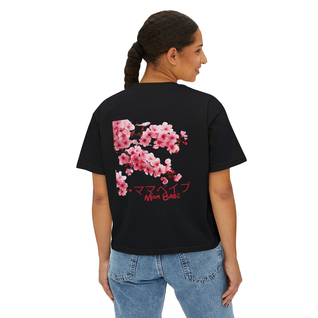 Mom Babe Cherry Blossom - Japanese Kanji Tee