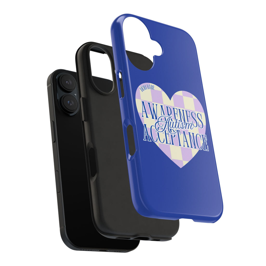 Autism Awareness and Acceptance — Checkered Heart Phone Case