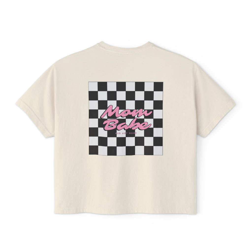 Mom Babe For Hot Moms - Checkered Graphic Tee