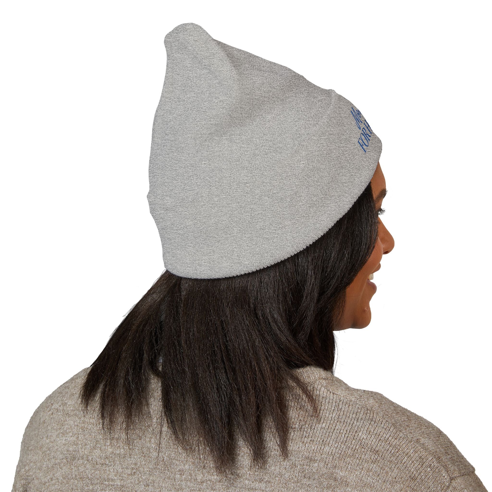 Mom Babe For Hot Moms Beanie - Blue Embroidery