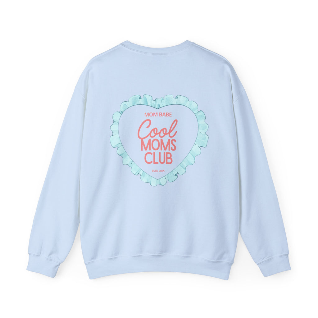 Mom Babe Cool Moms Club - Ruffled Heart Graphic Sweatshirt