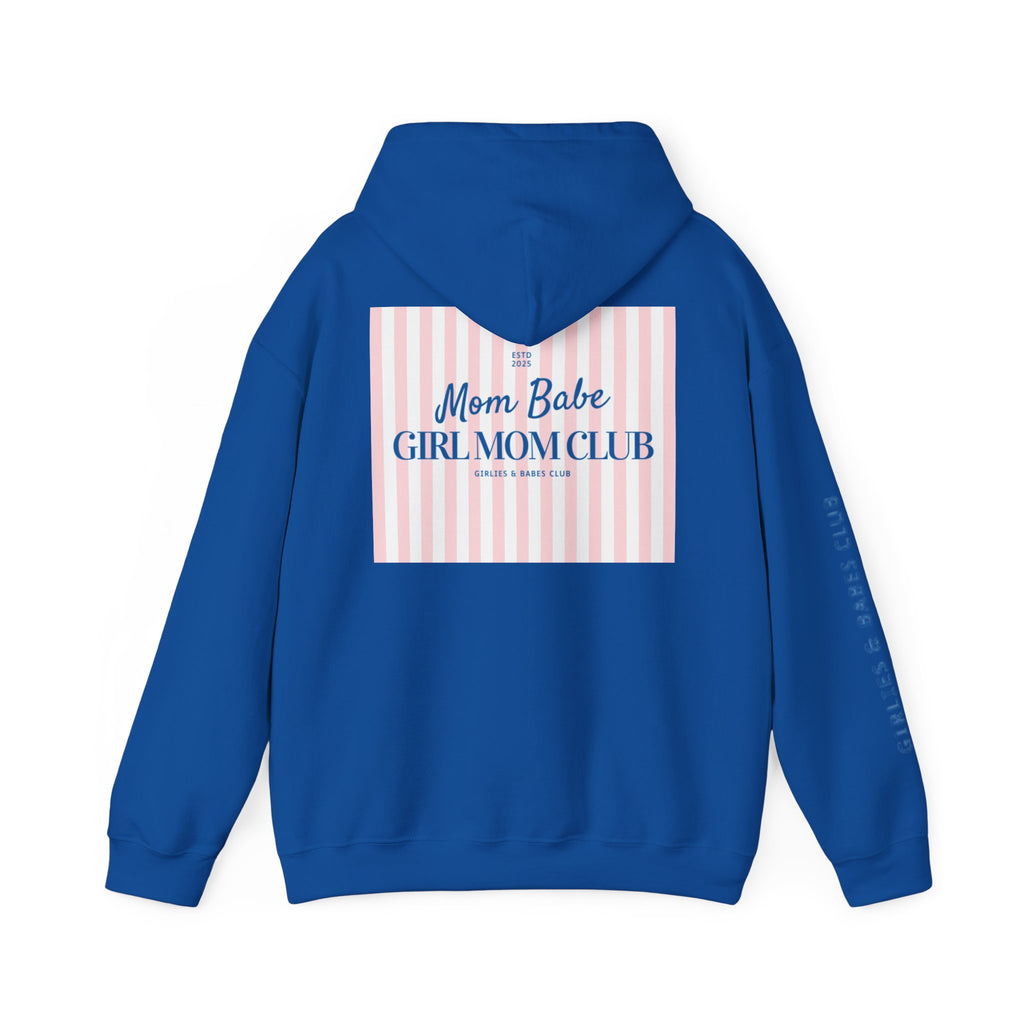 Mom Babe Girl Mom Club - Striped Graphic Hoodie