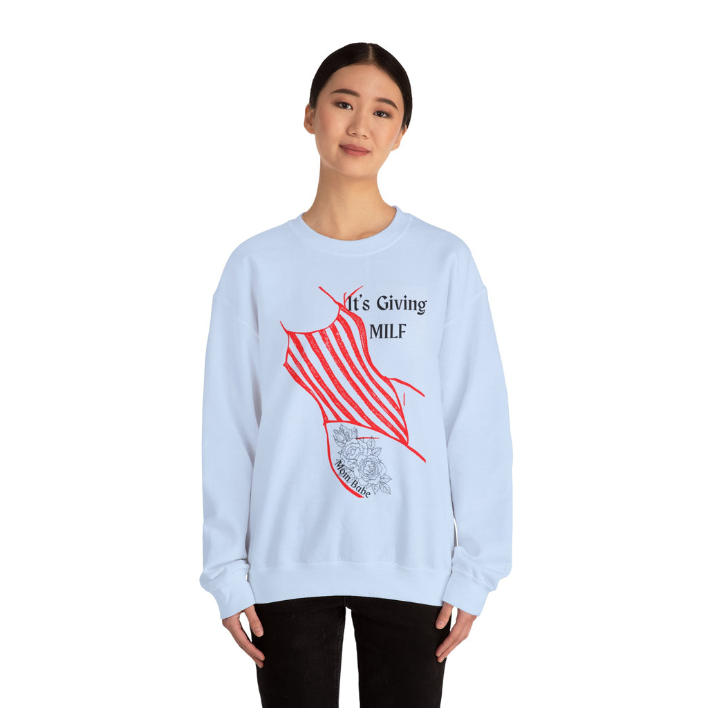 It's Giving MILF Mom Babe - Bathing Suit Graphic Sweatshirt