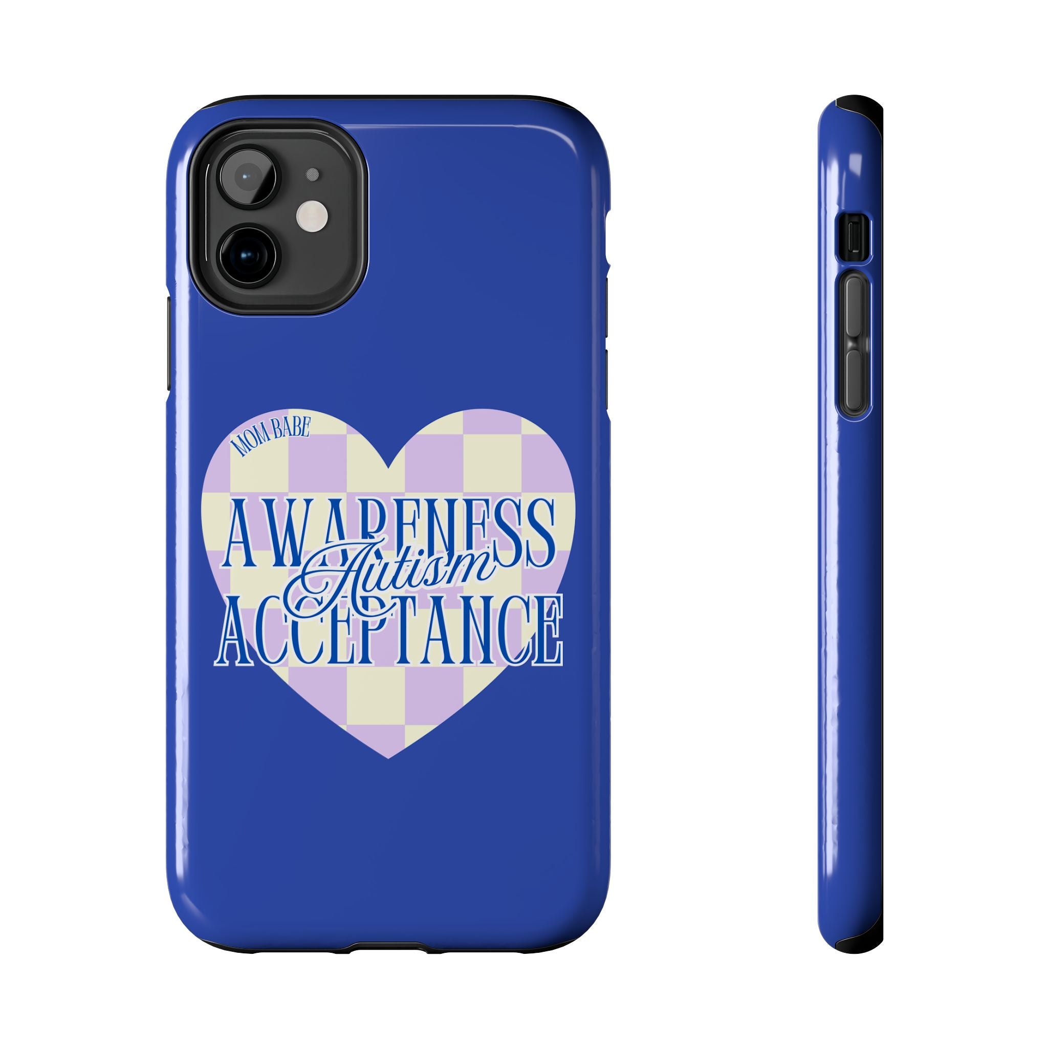 Autism Awareness and Acceptance — Checkered Heart Phone Case