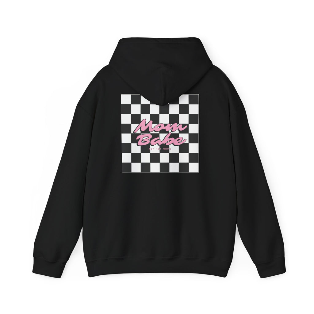 Mom Babe For Hot Moms - Checkered Graphic Hoodie