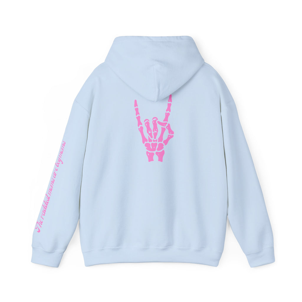 The Raddest Moms Are Boy Moms - Skeletal Rock Hand Graphic Hoodie
