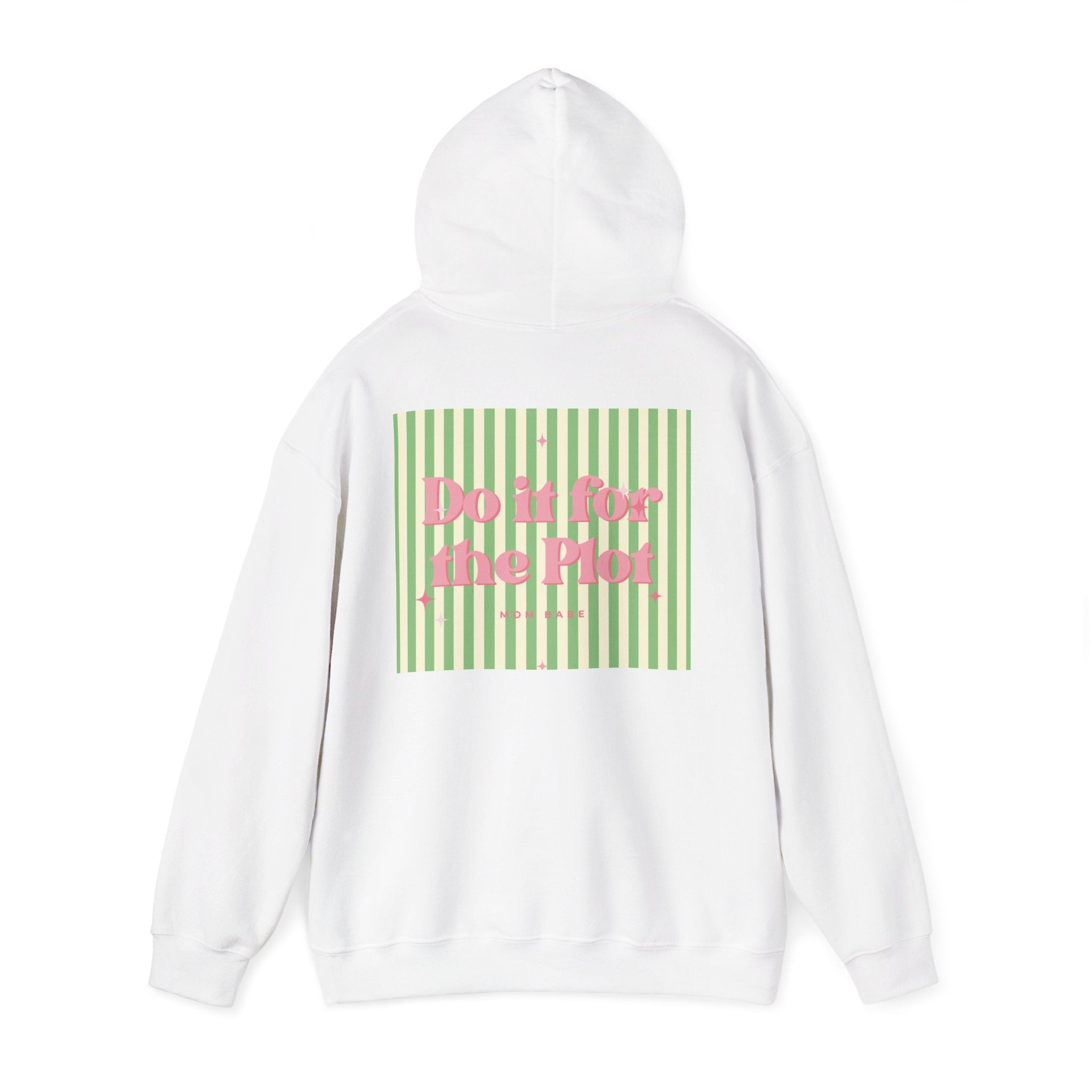 Do It For The Plot Mom Babe - Striped Graphic Hoodie