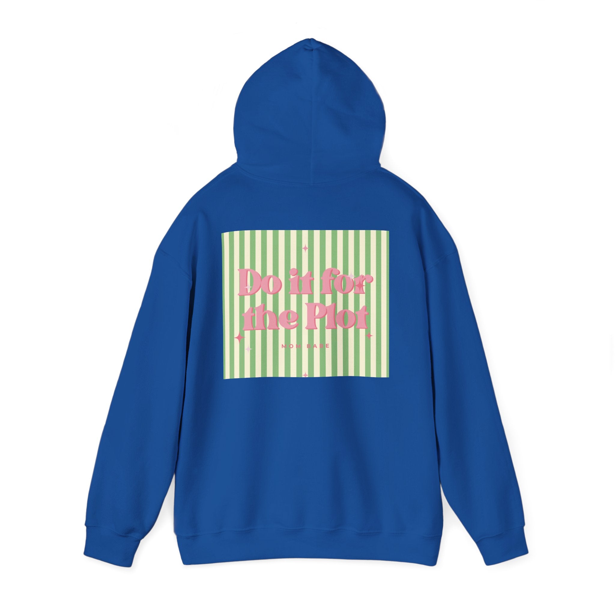 Do It For The Plot Mom Babe - Striped Graphic Hoodie