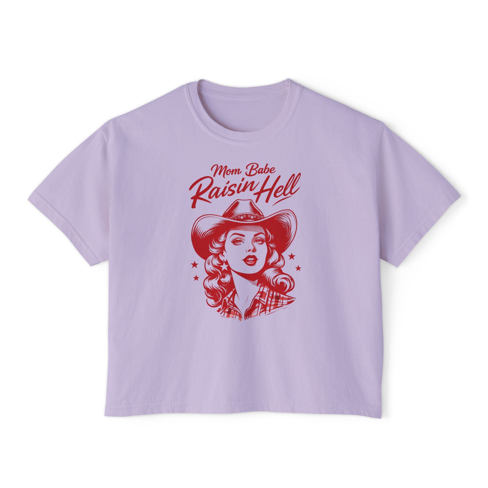 Mom Babe Raisin’ Hell - Cowgirl Graphic Tee