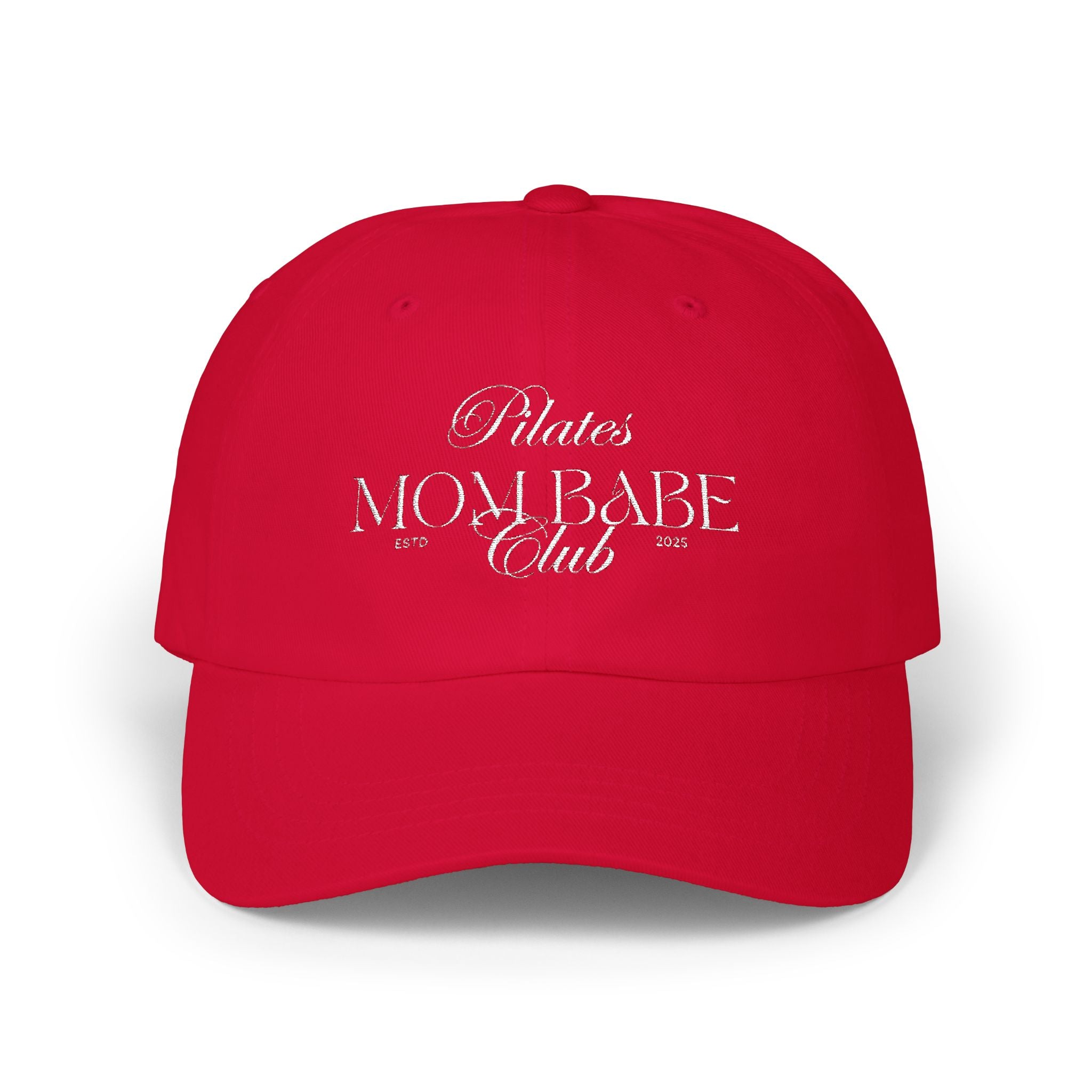 Pilates Mom Babe Club — White Embroidered Cap