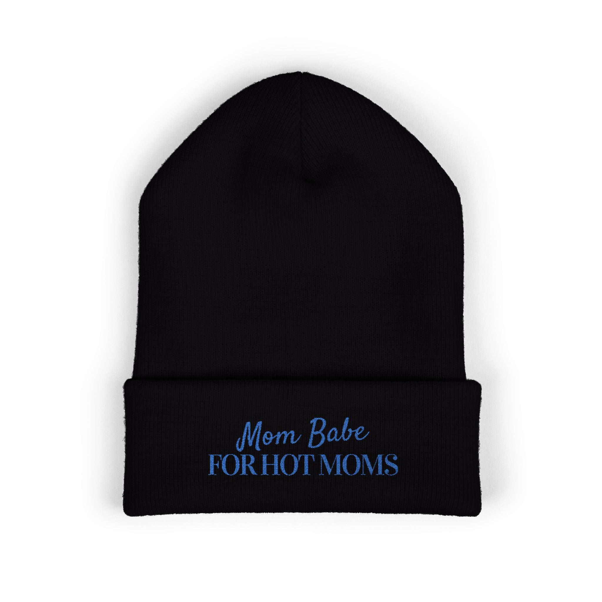 Mom Babe For Hot Moms Beanie - Blue Embroidery
