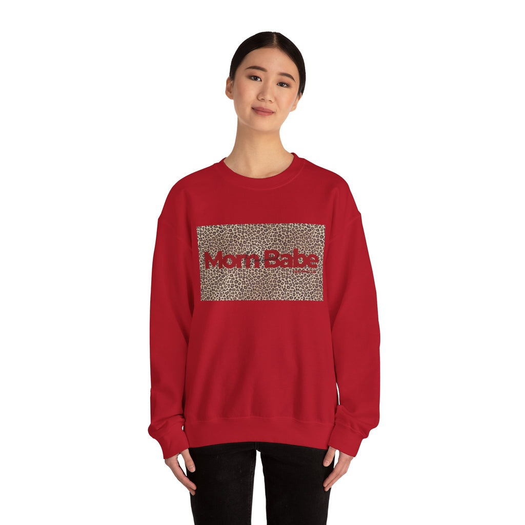 Overstimulated Mom Babe — Leopard Graphic Sweatshirt