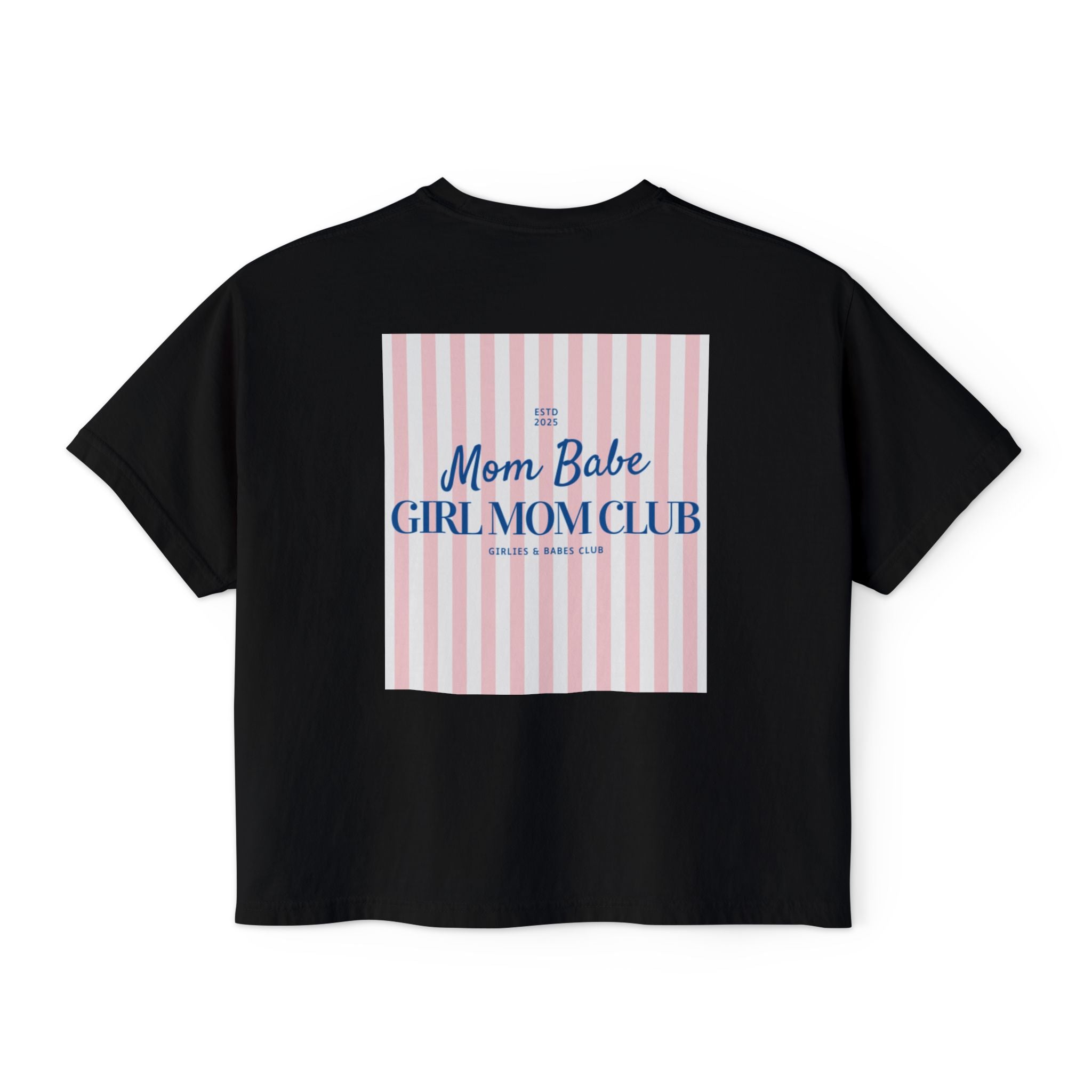 Mom Babe Girl Mom Club - Striped Graphic Tee