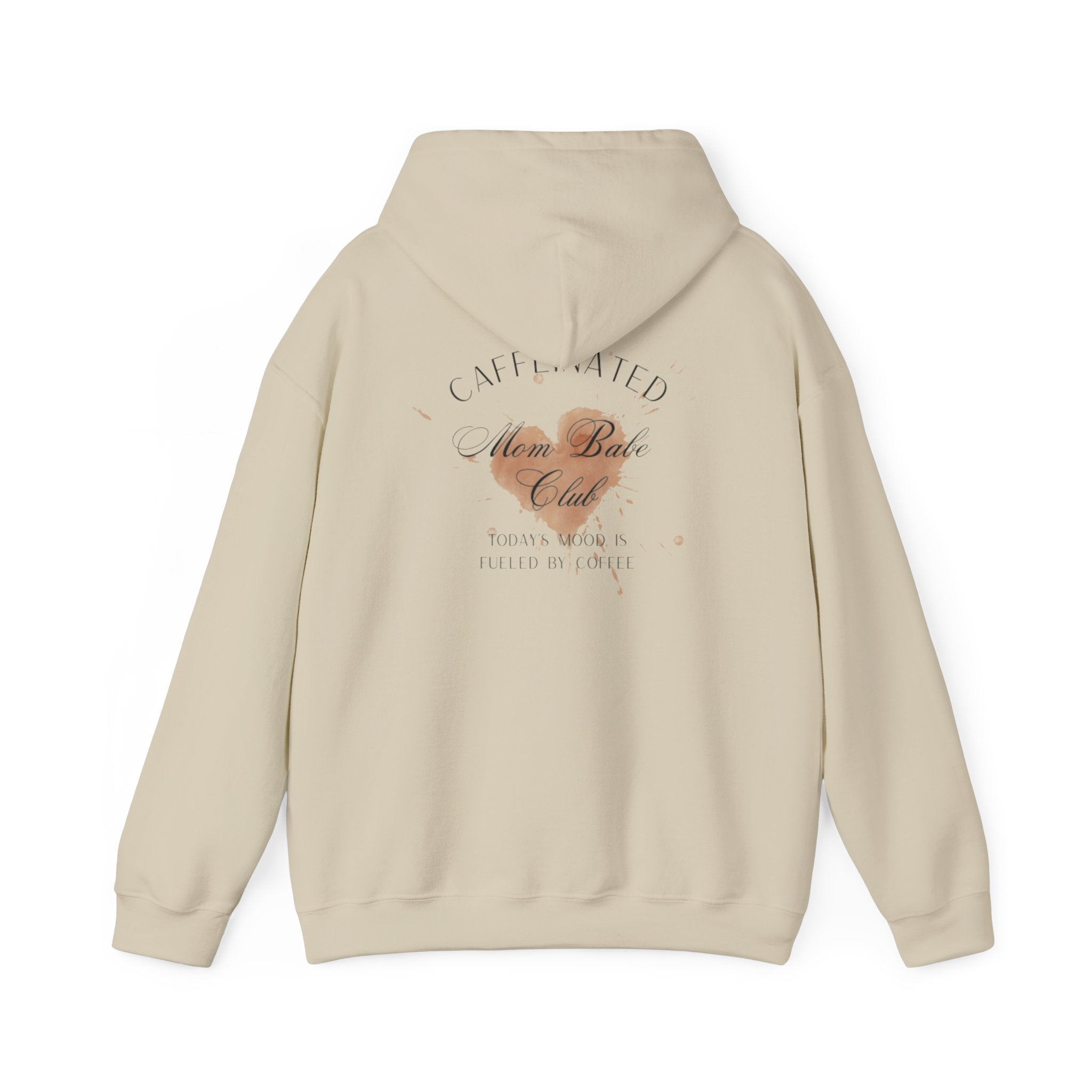 Caffeinated Mom Babe Club - Heart Spill Graphic Hoodie