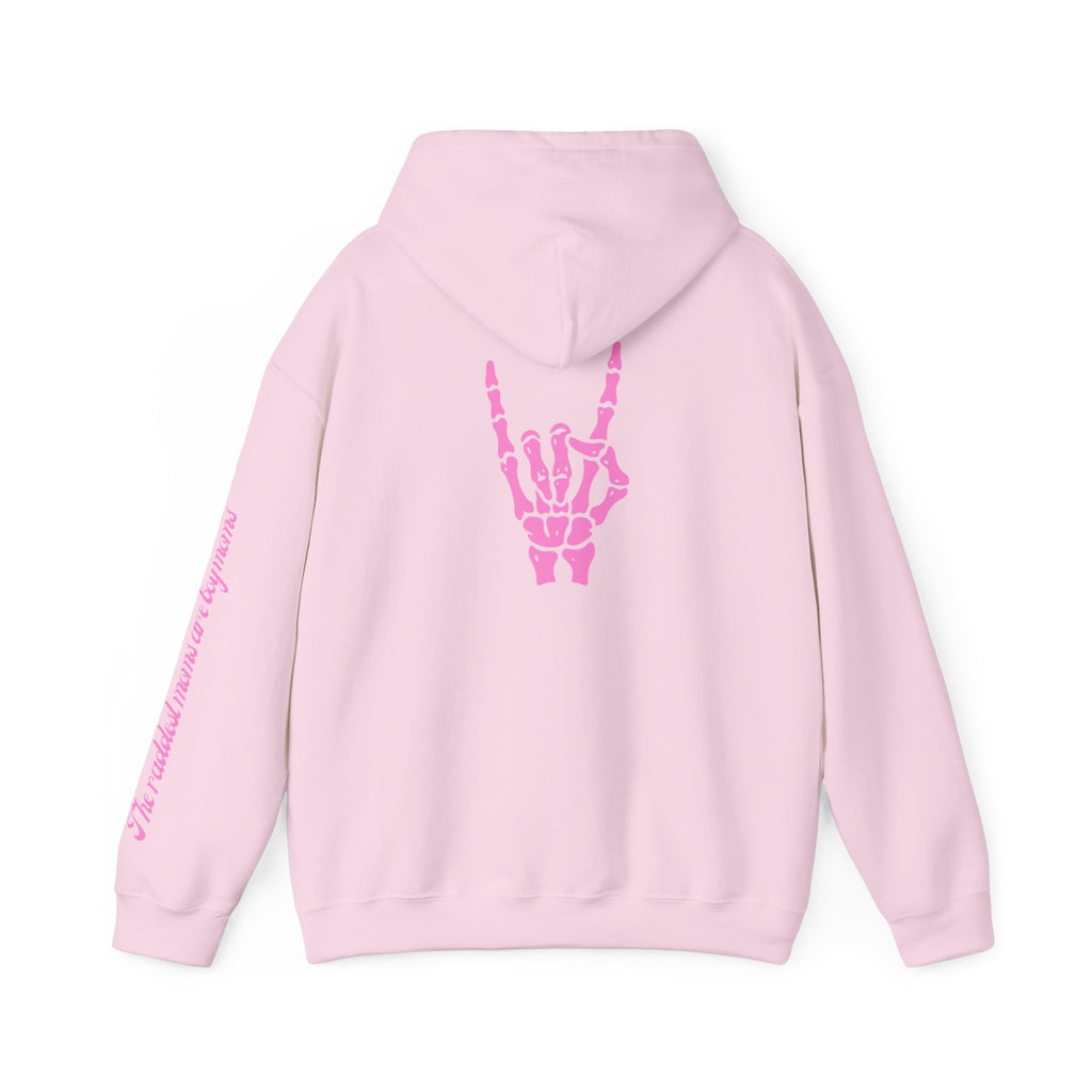The Raddest Moms Are Boy Moms - Skeletal Rock Hand Graphic Hoodie