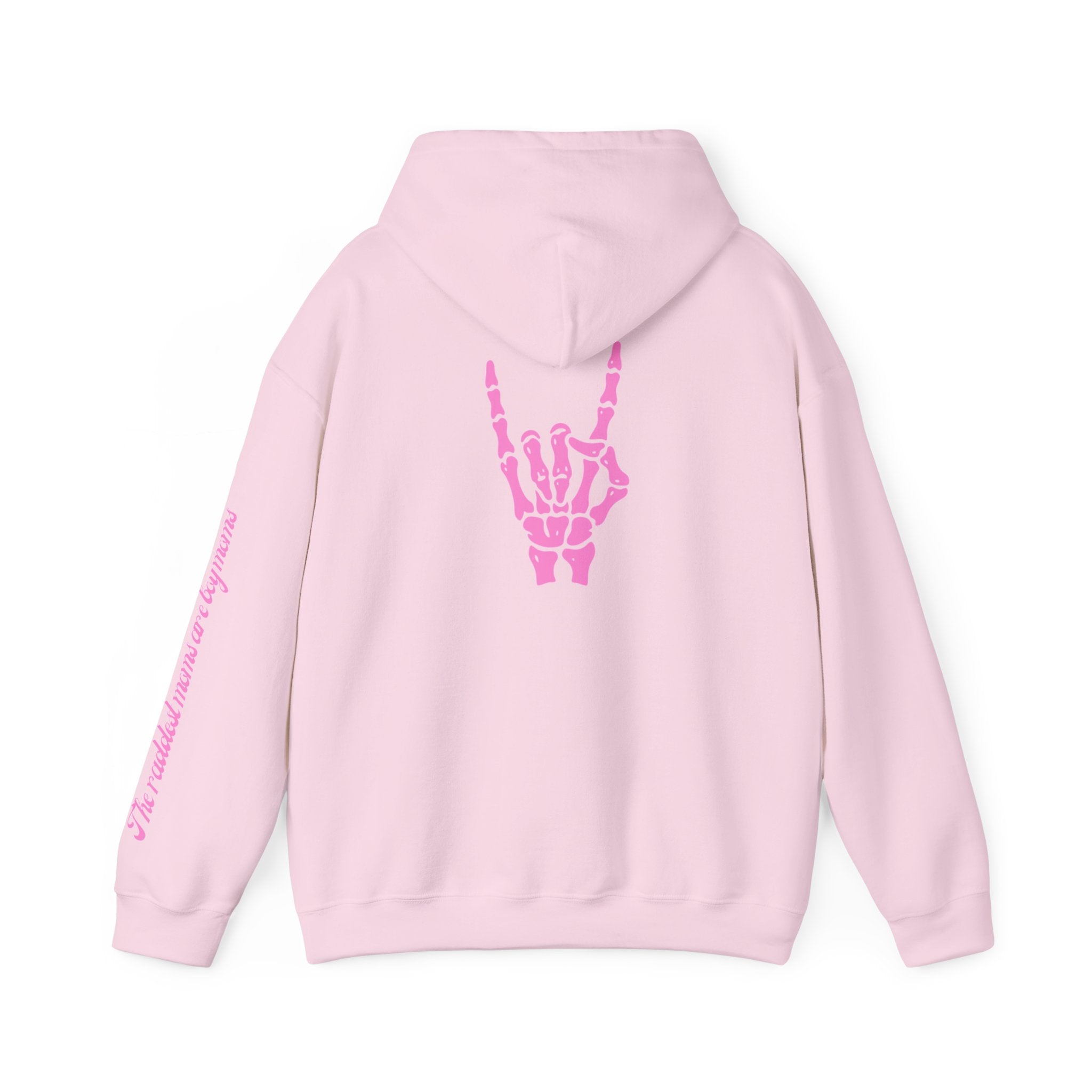 The Raddest Moms Are Boy Moms - Skeletal Rock Hand Graphic Hoodie
