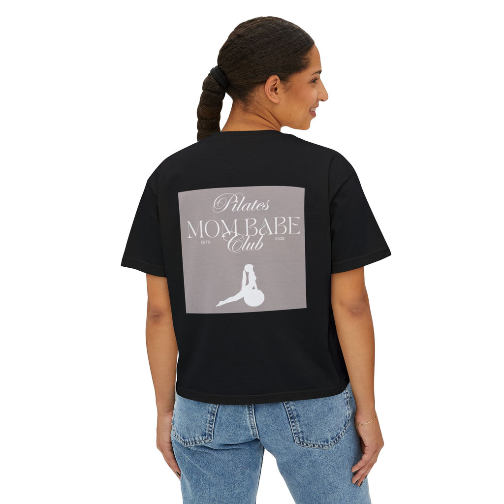 Pilates Mom Babe Club — Workout Graphic Tee (White Print)