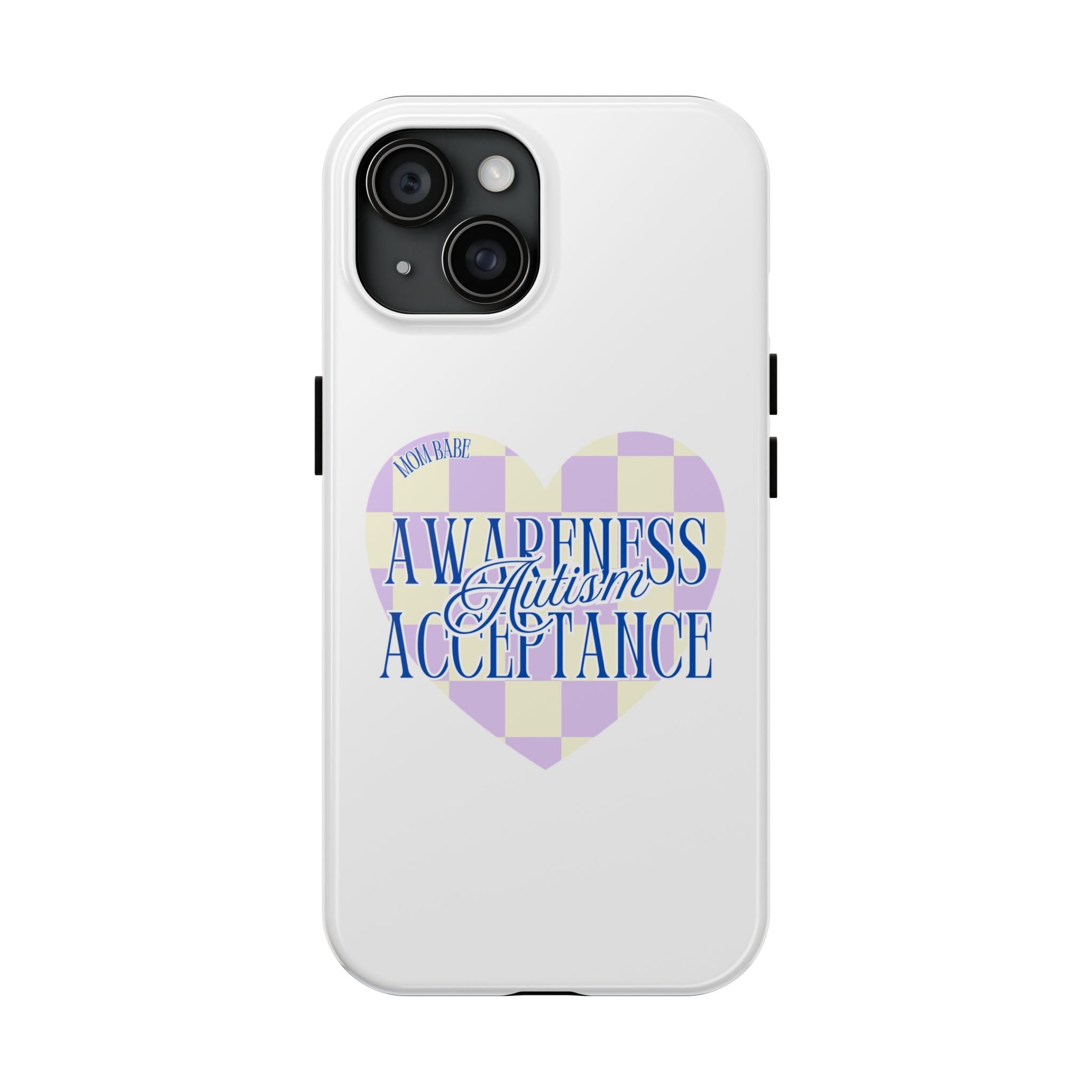 Autism Awareness and Acceptance — Checkered Heart Phone Case