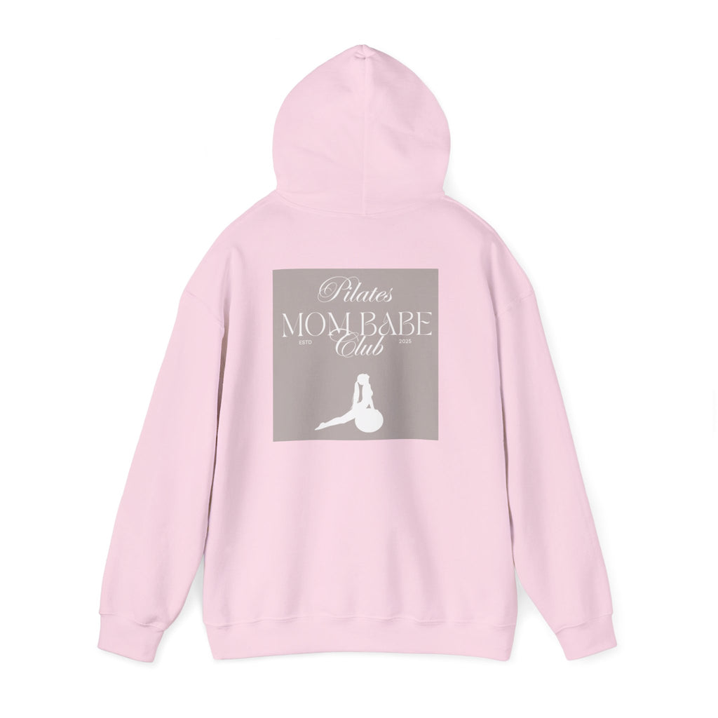 Pilates Mom Babe Club — Workout Graphic Hoodie (White Print)