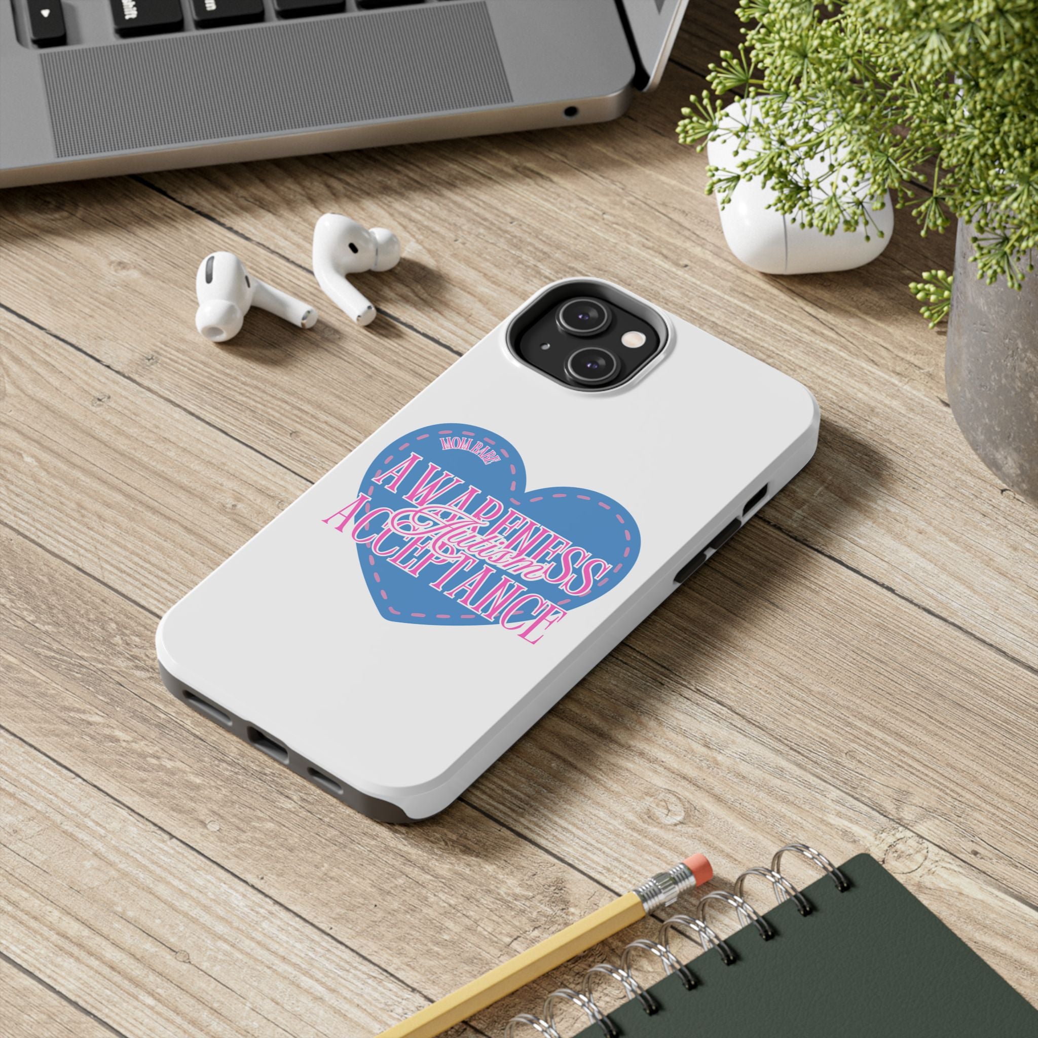 Autism Awareness and Acceptance — Stitched Heart Phone Case
