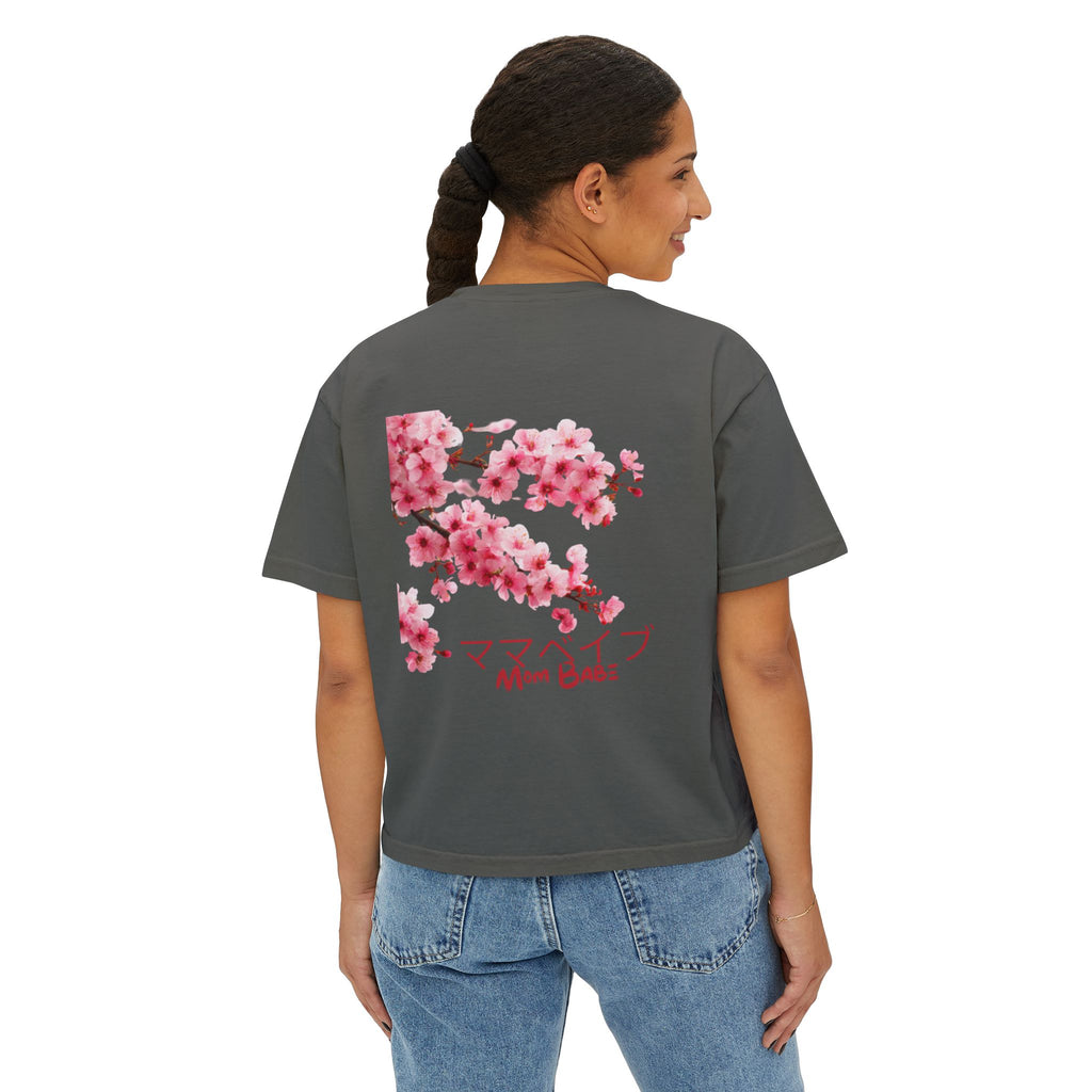 Mom Babe Cherry Blossom - Japanese Kanji Tee