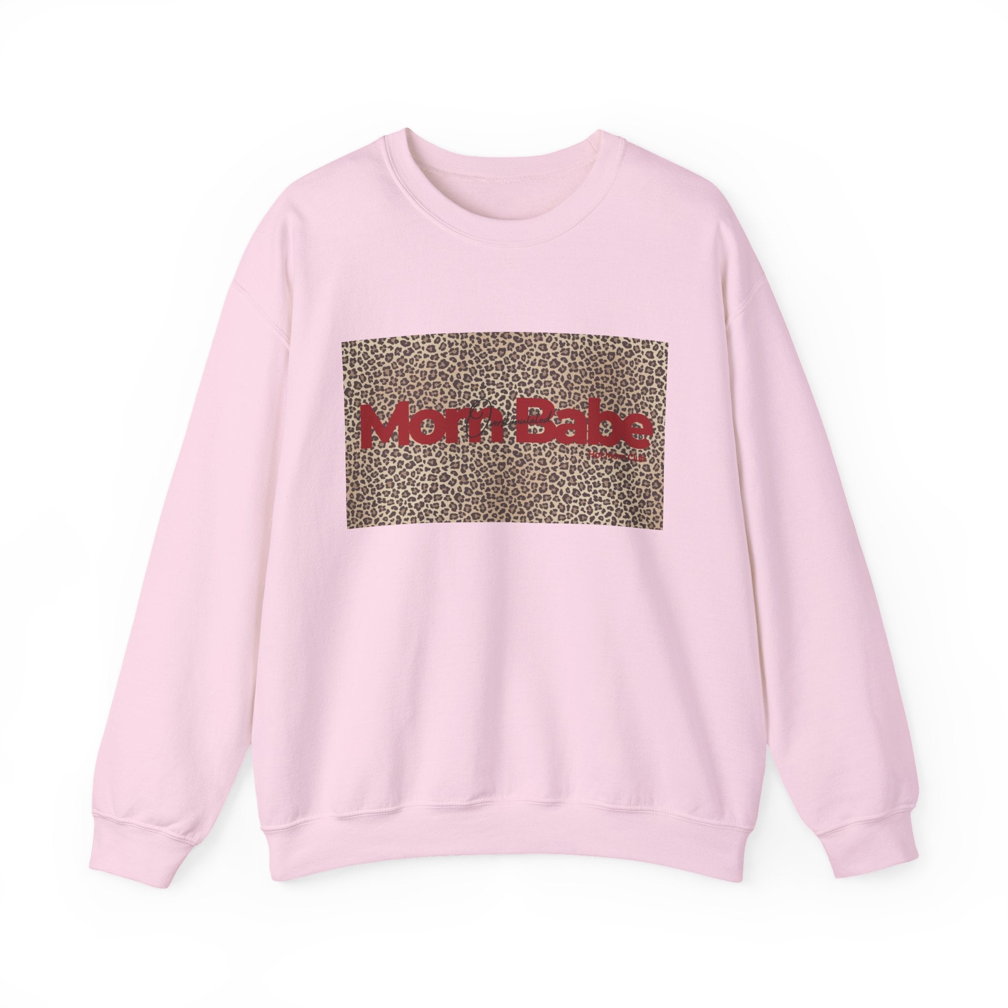 Overstimulated Mom Babe — Leopard Graphic Sweatshirt