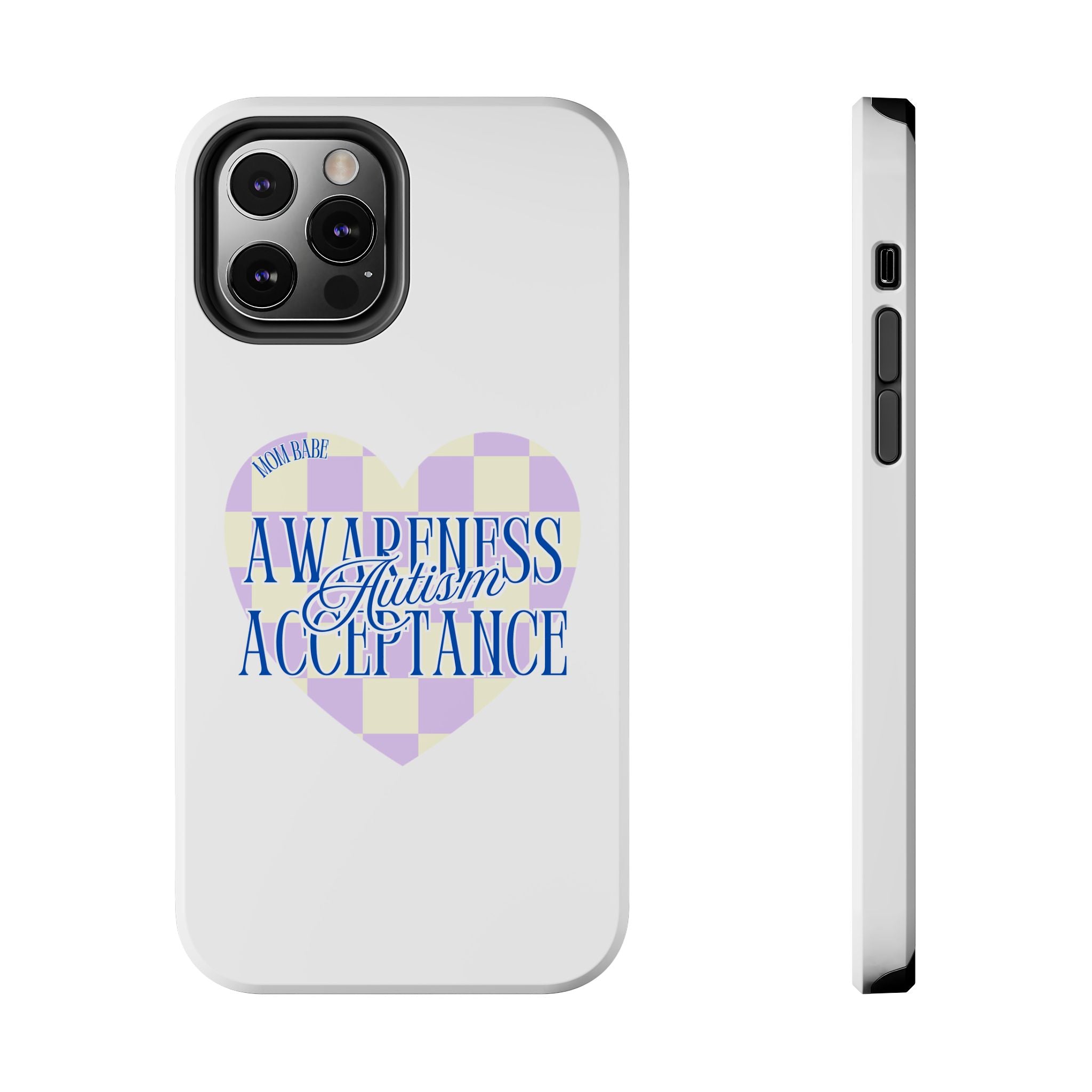 Autism Awareness and Acceptance — Checkered Heart Phone Case