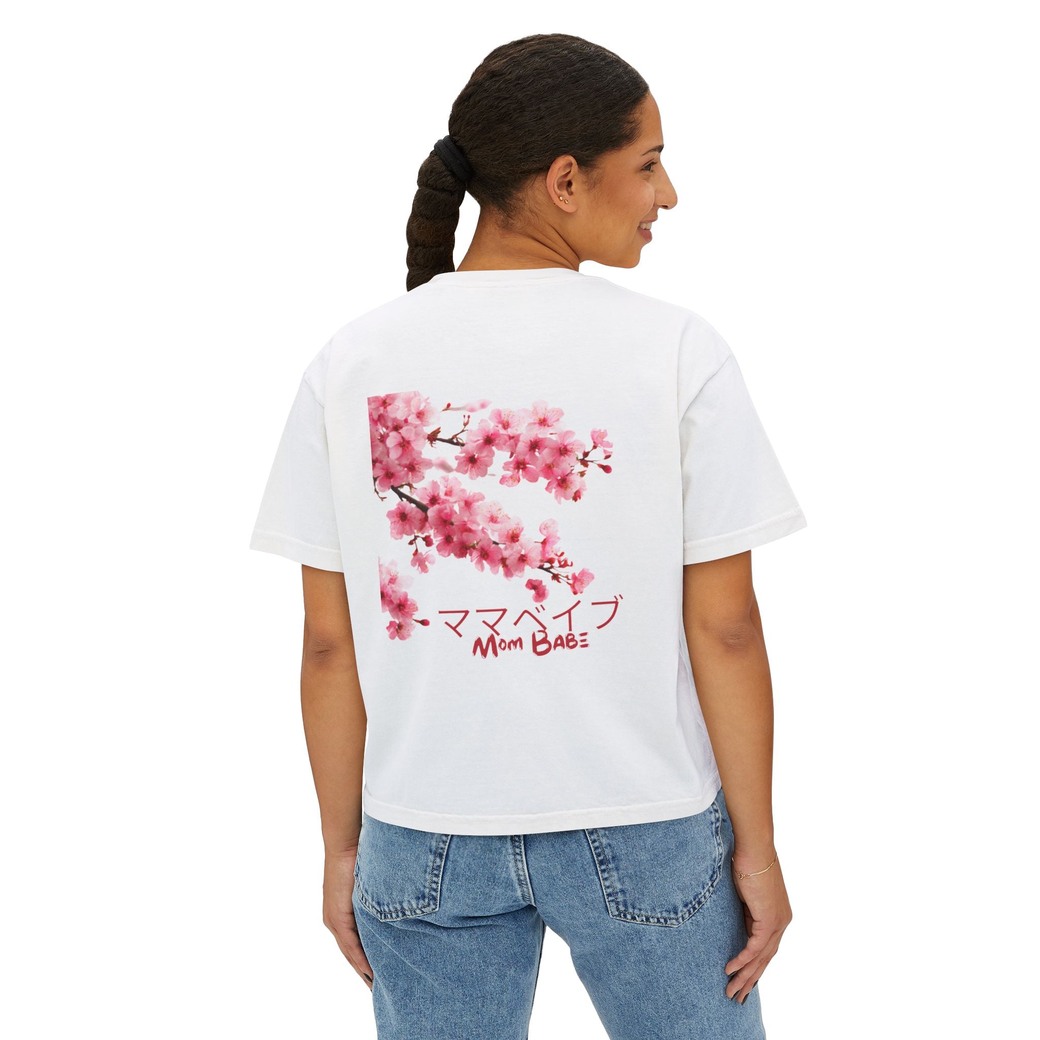 Mom Babe Cherry Blossom - Japanese Kanji Tee