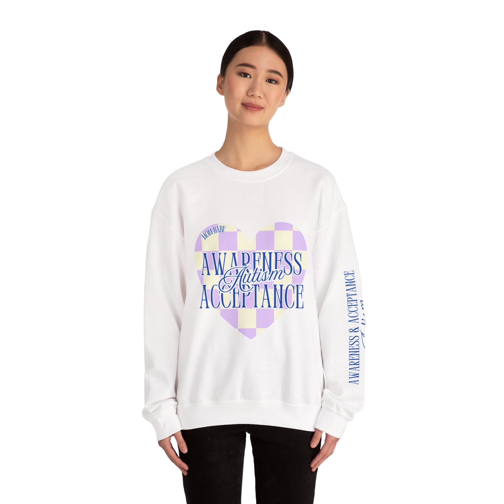 Autism Awareness and Acceptance — Checkered Heart Sweatshirt