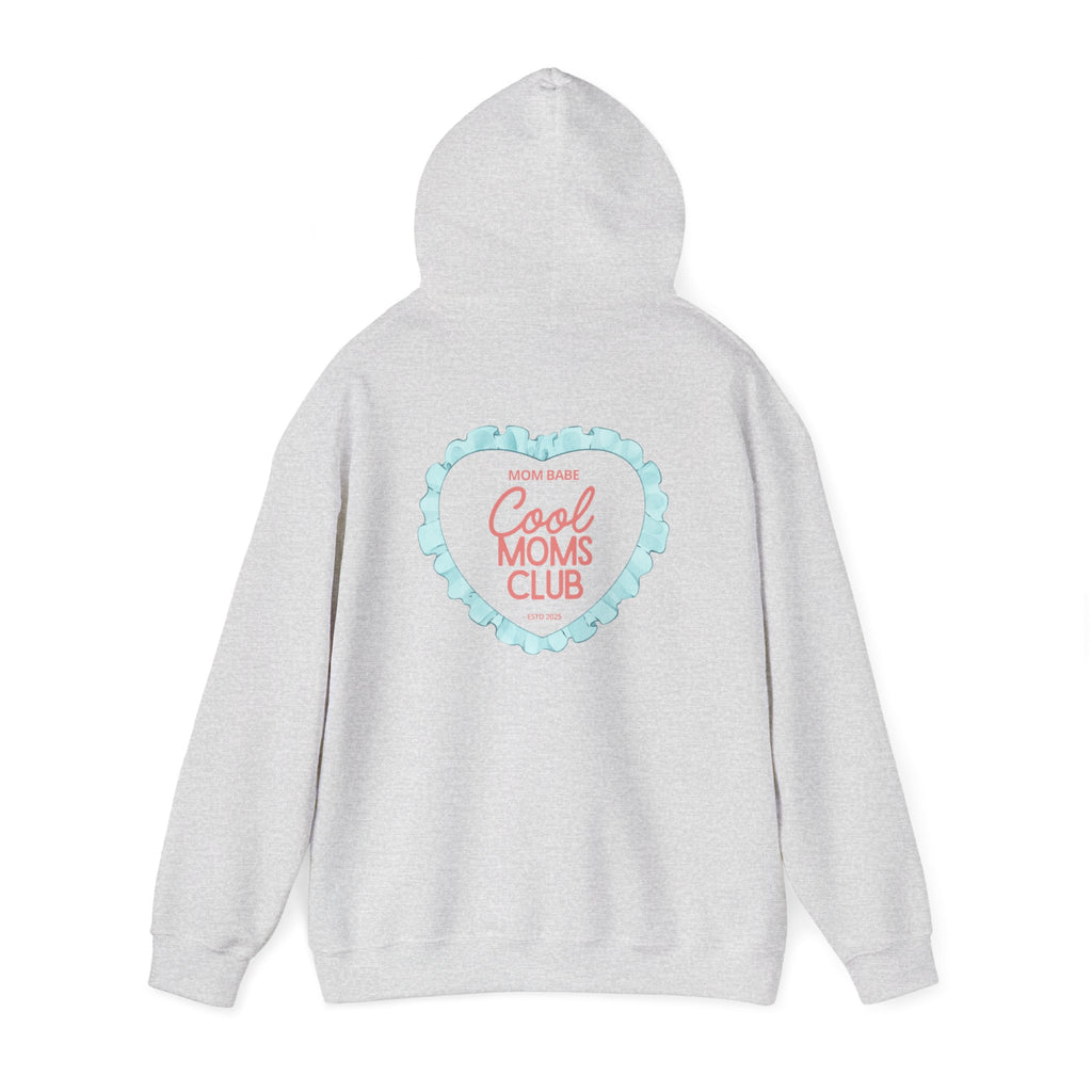Mom Babe Cool Moms Club - Ruffled Heart Graphic Hoodie