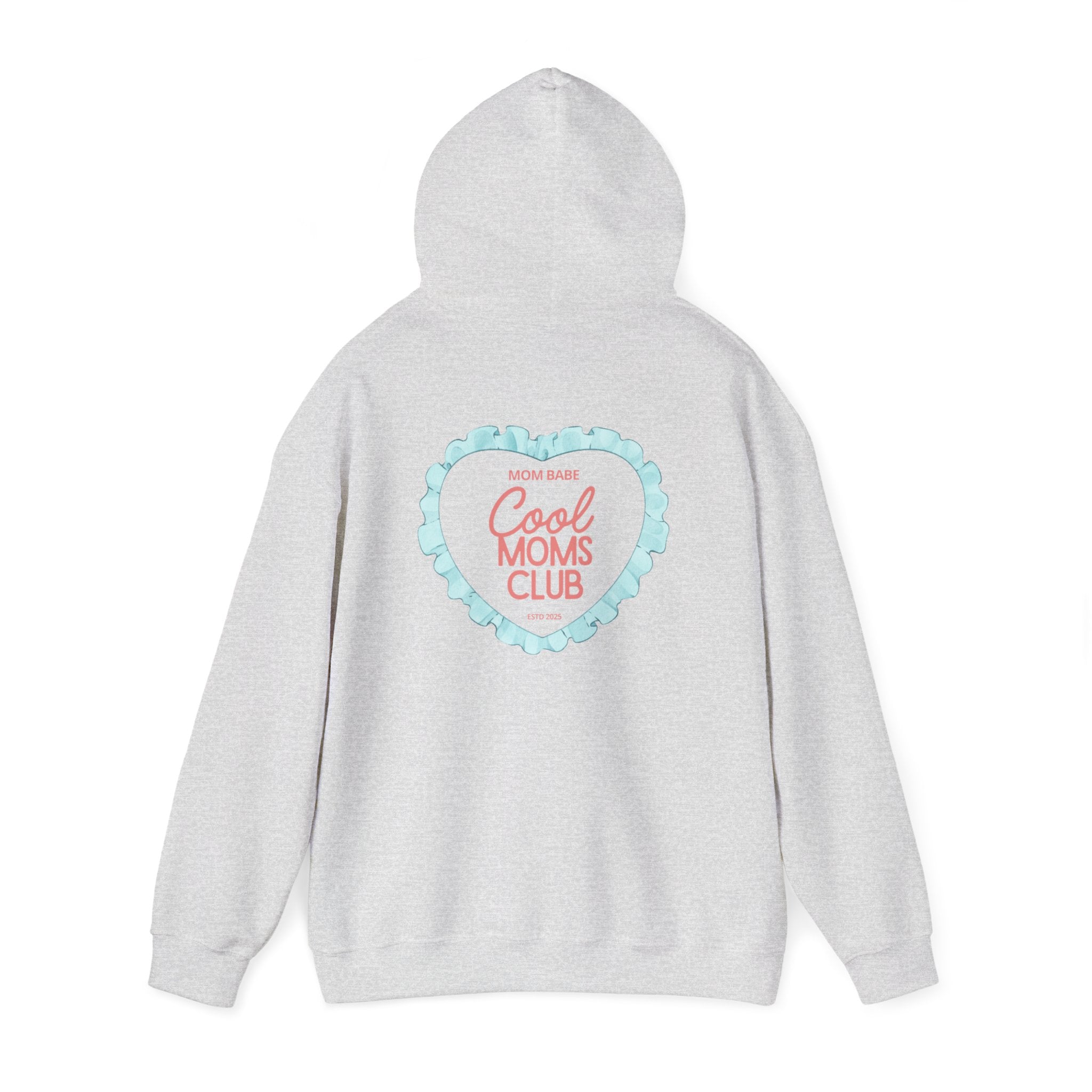 Mom Babe Cool Moms Club - Ruffled Heart Graphic Hoodie