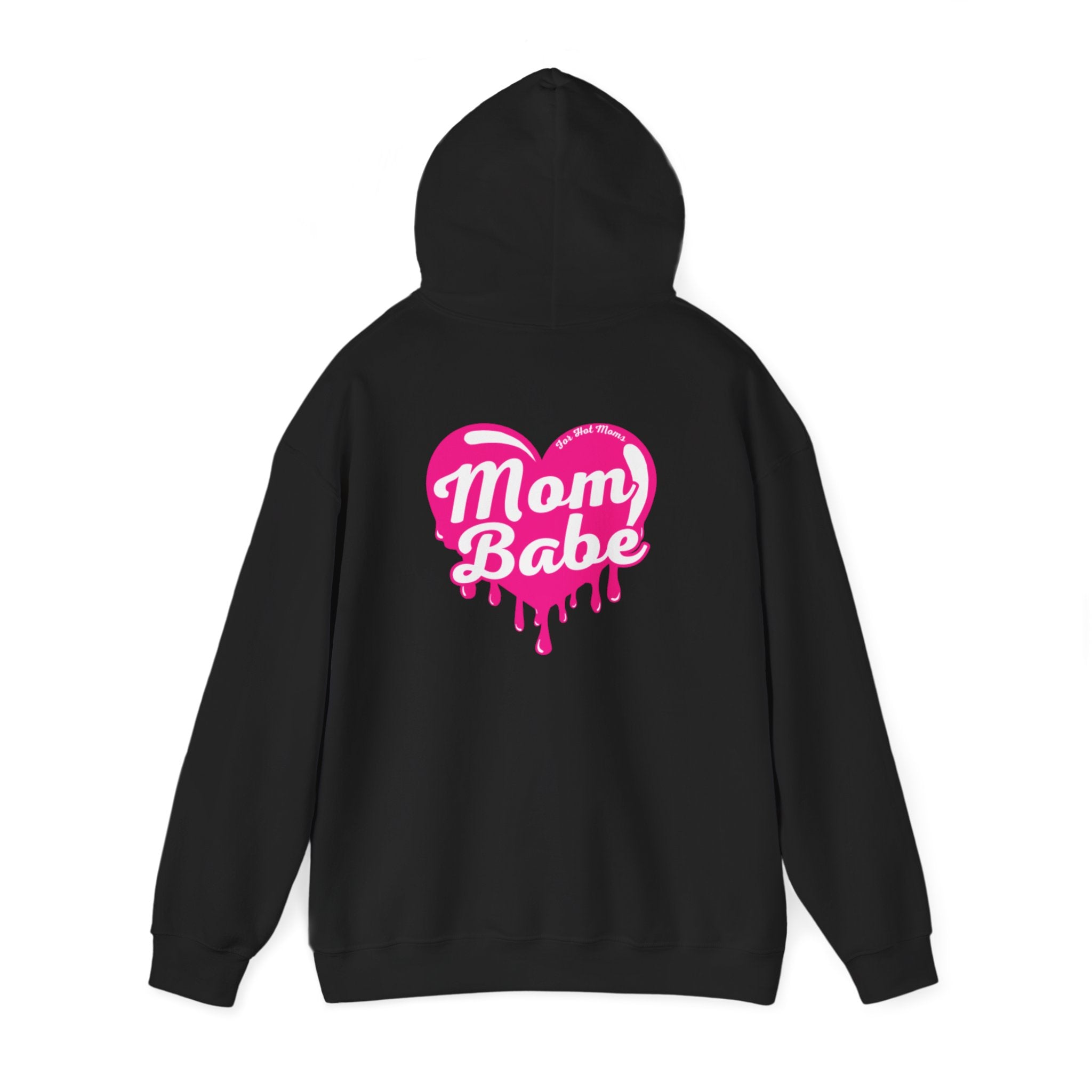 Mom Babe For Hot Moms — Pink Heart Drip Graphic Hoodie
