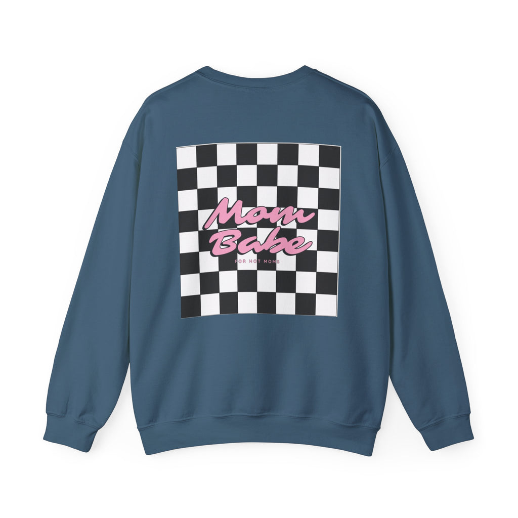 Mom Babe For Hot Moms - Checkered Graphic Sweatshirt