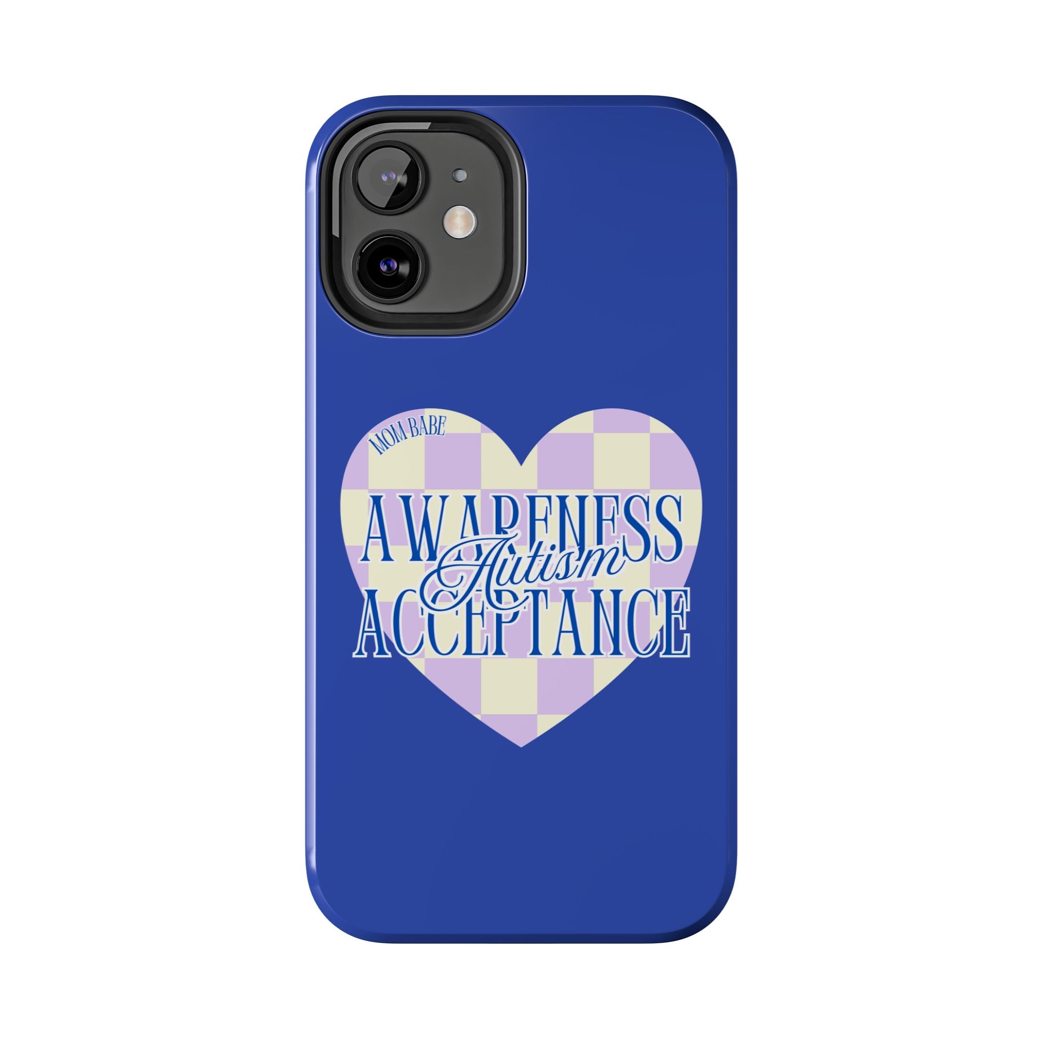 Autism Awareness and Acceptance — Checkered Heart Phone Case