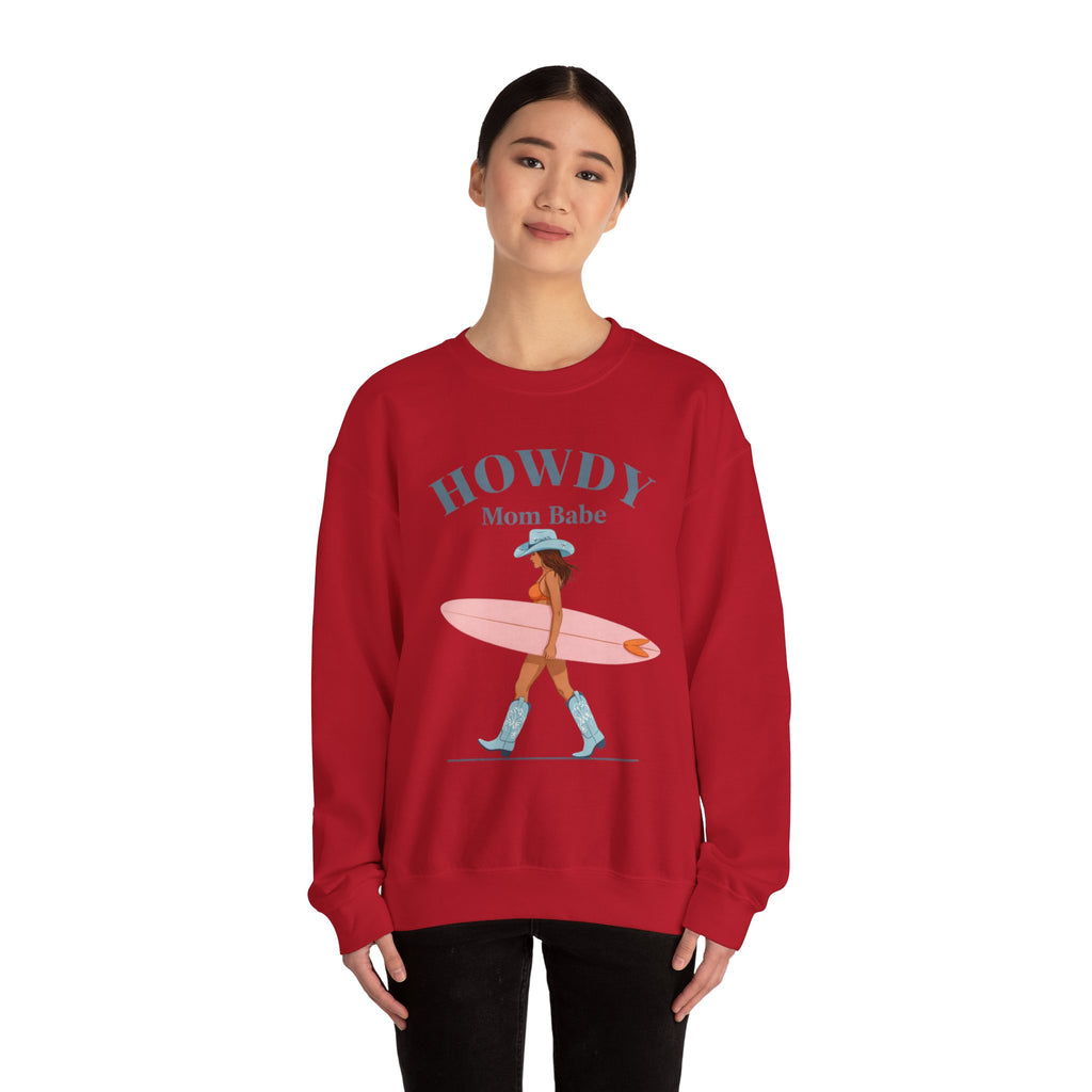 Howdy Mom Babe — Surf Girl Graphic Sweatshirt