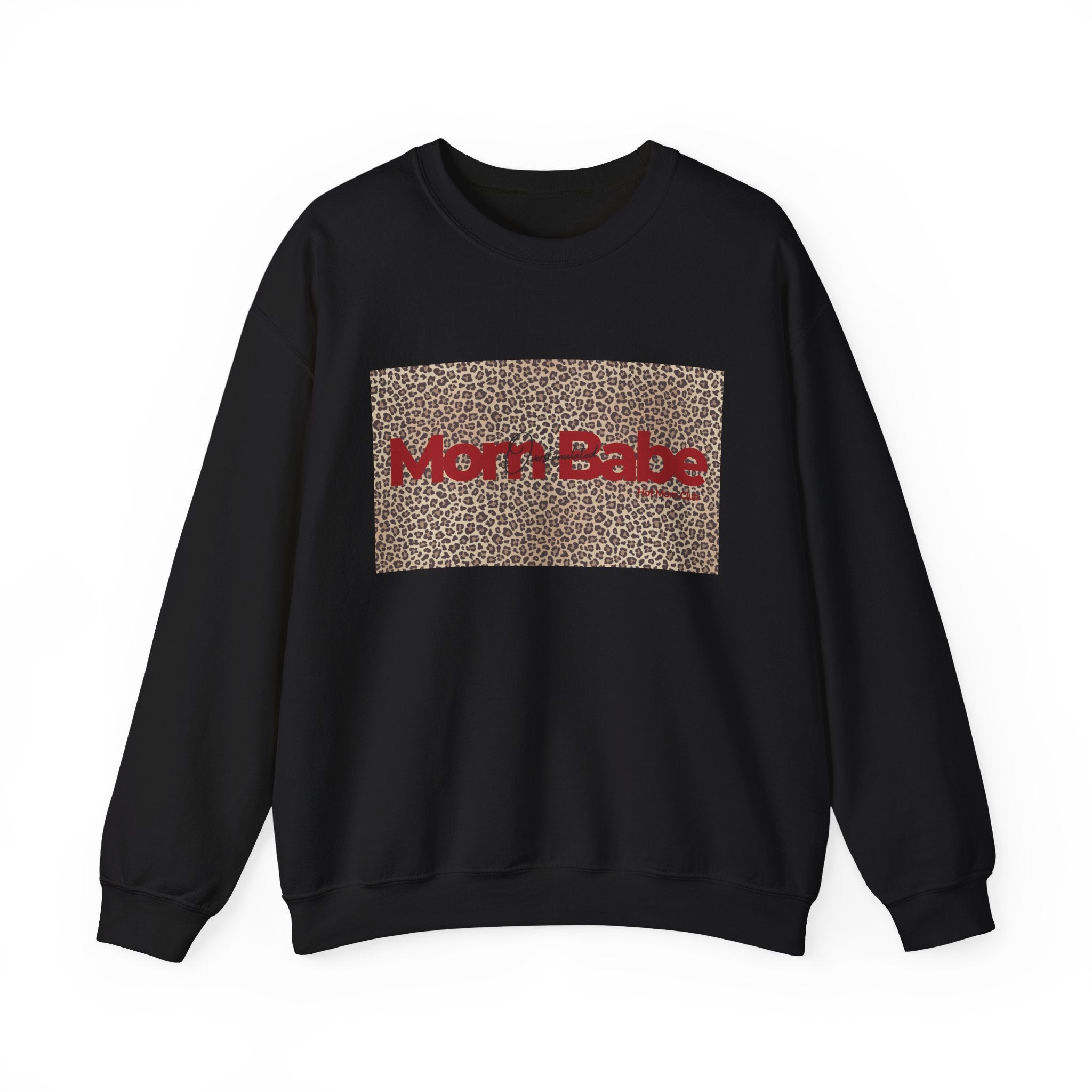 Overstimulated Mom Babe — Leopard Graphic Sweatshirt