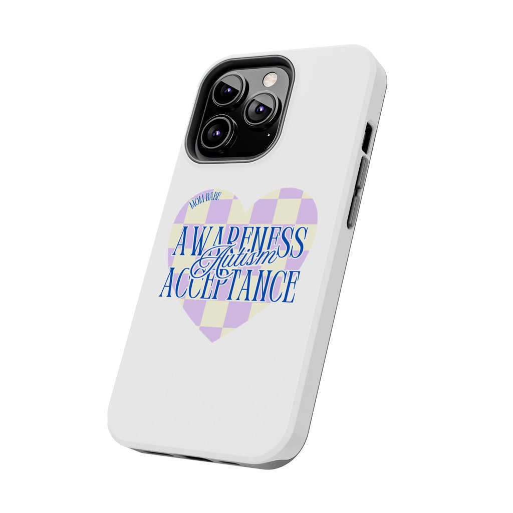 Autism Awareness and Acceptance — Checkered Heart Phone Case