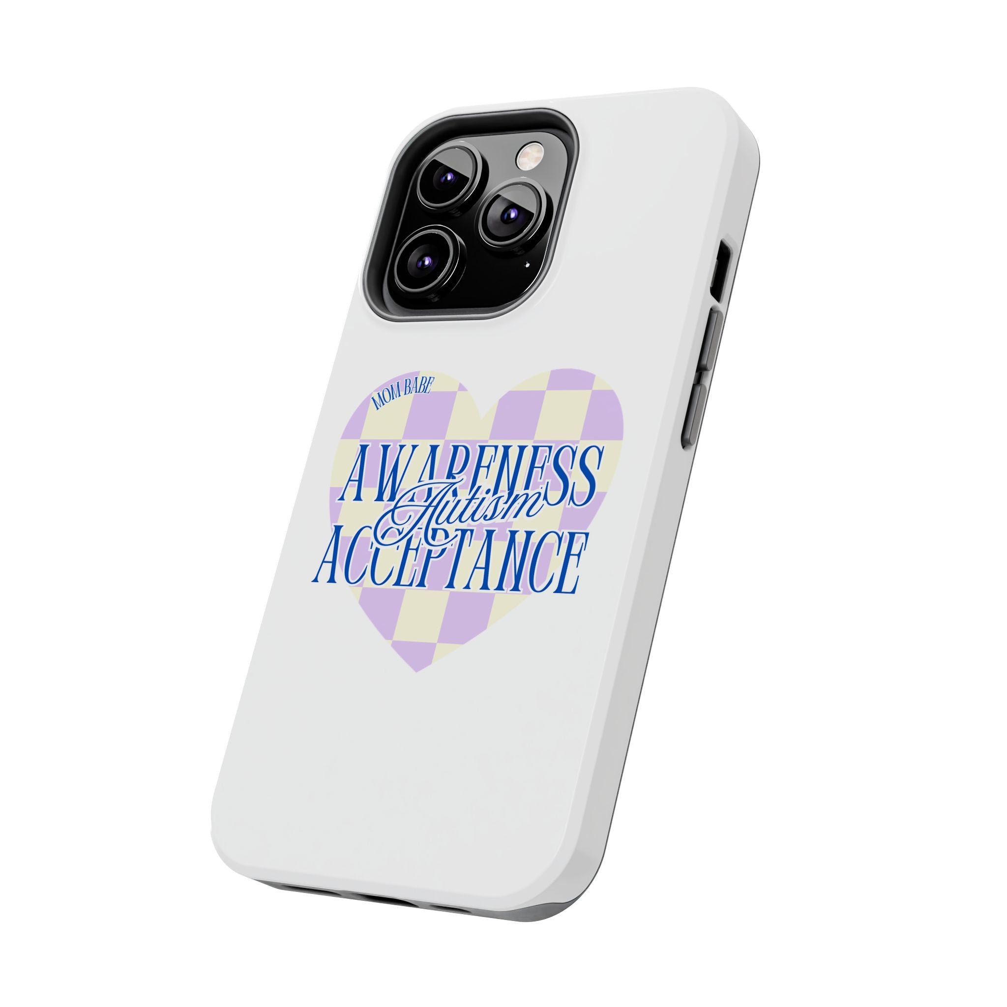 Autism Awareness and Acceptance — Checkered Heart Phone Case