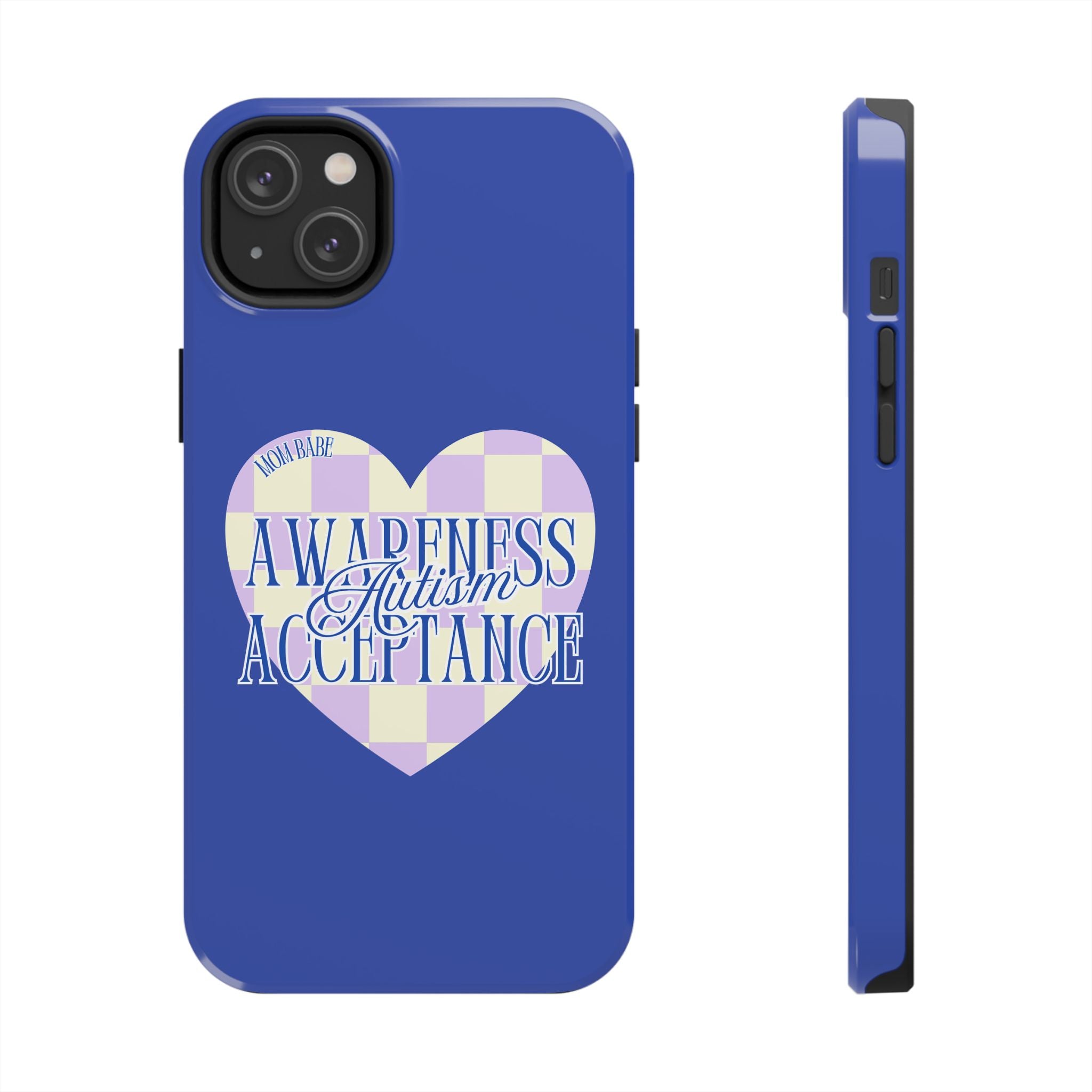 Autism Awareness and Acceptance — Checkered Heart Phone Case