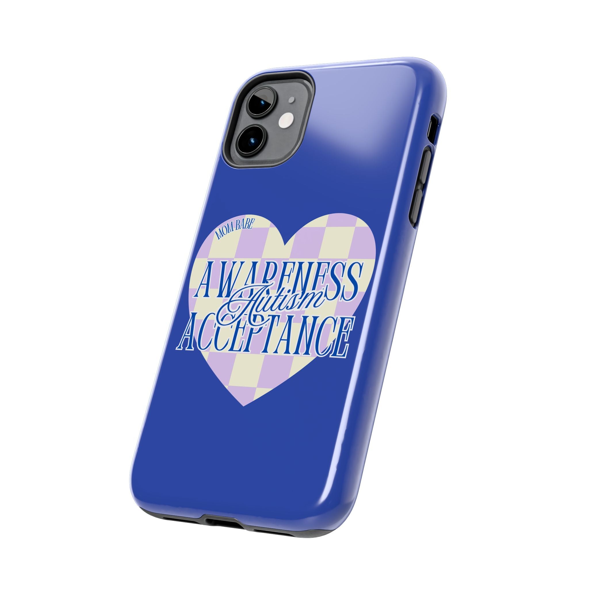 Autism Awareness and Acceptance — Checkered Heart Phone Case