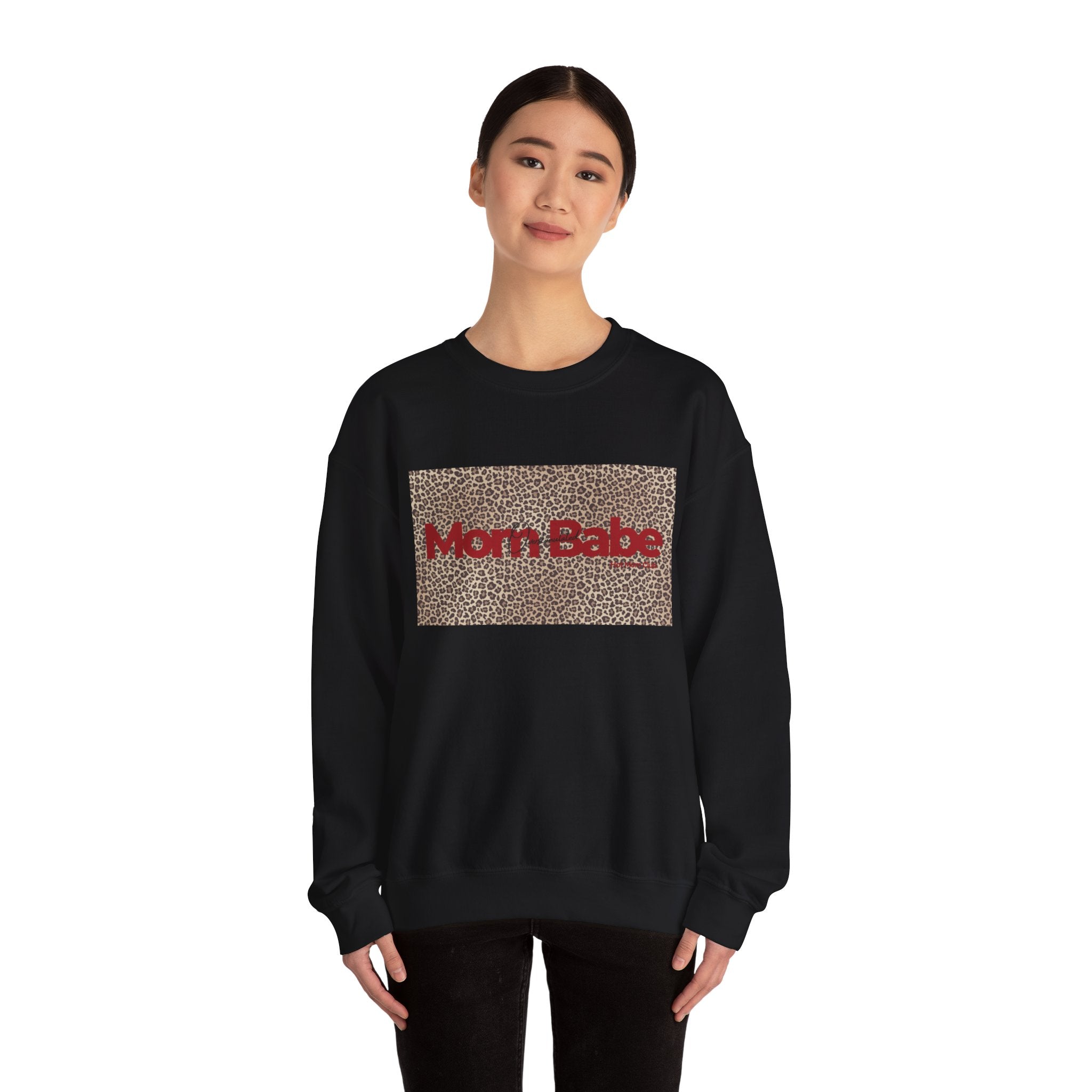 Overstimulated Mom Babe — Leopard Graphic Sweatshirt