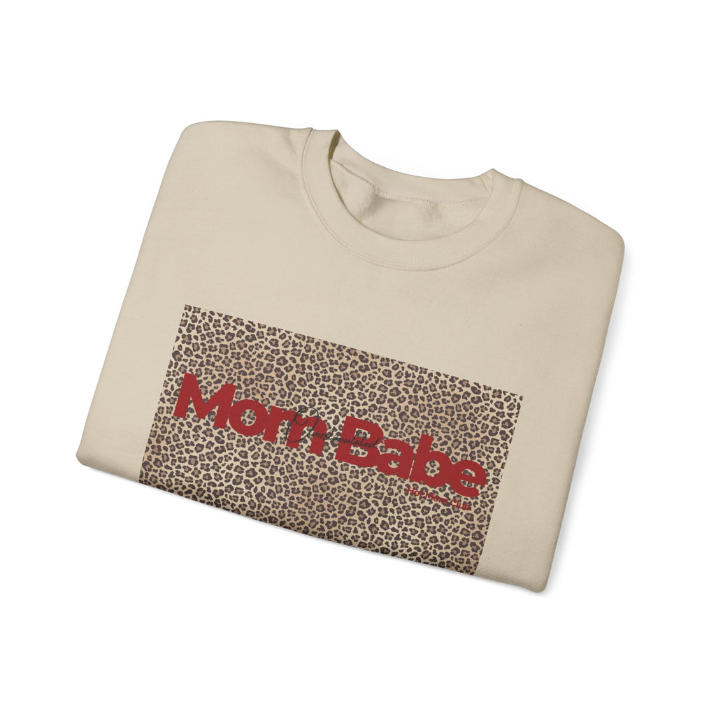 Overstimulated Mom Babe — Leopard Graphic Sweatshirt
