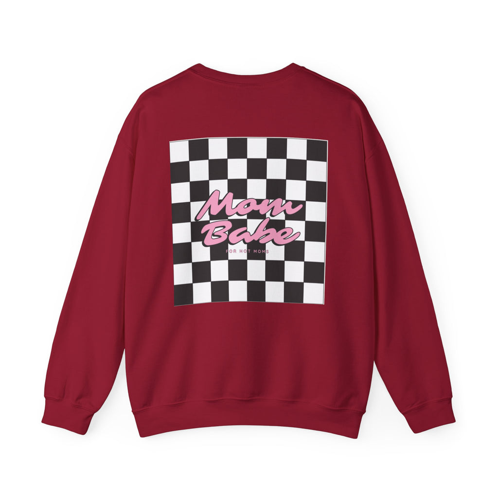Mom Babe For Hot Moms - Checkered Graphic Sweatshirt