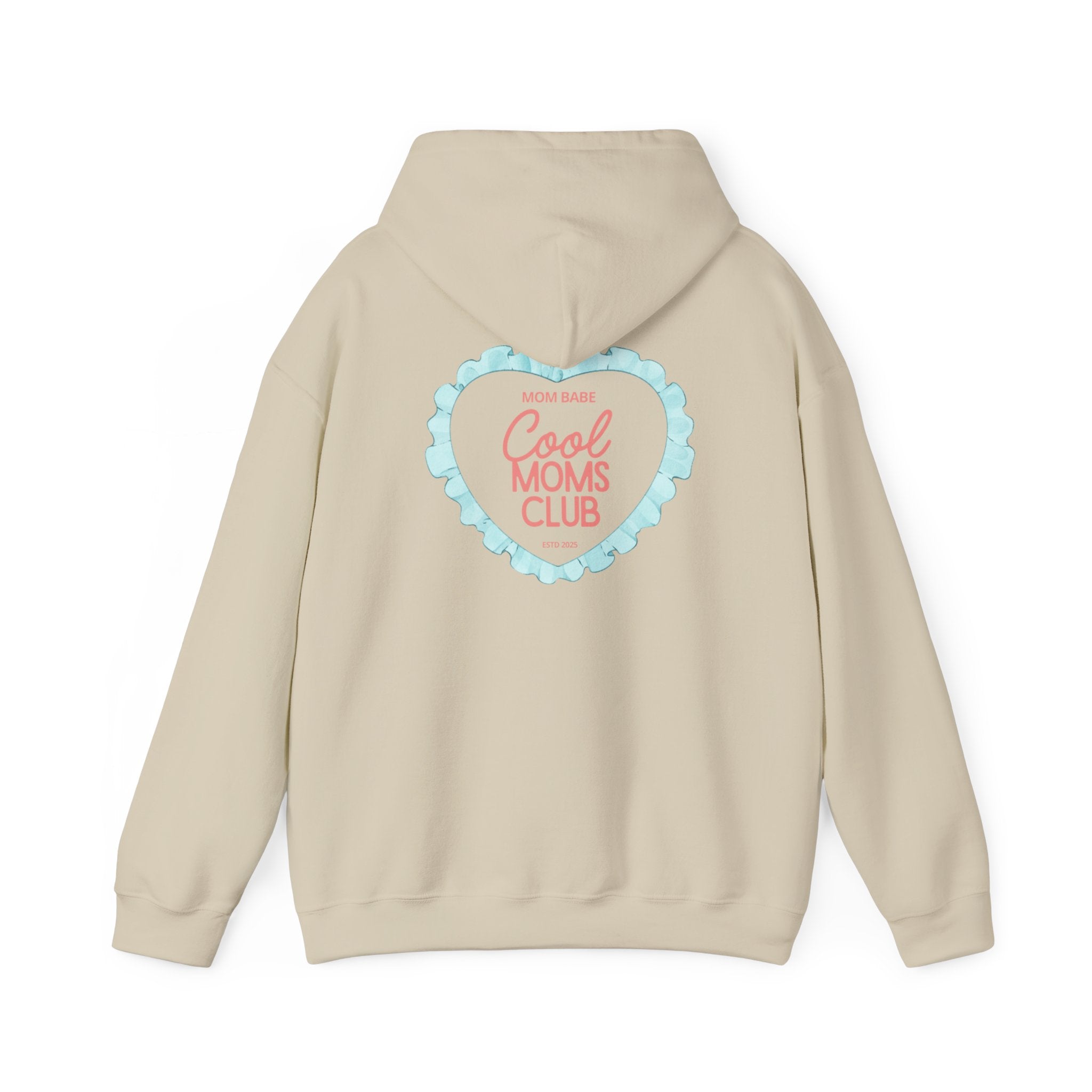 Mom Babe Cool Moms Club - Ruffled Heart Graphic Hoodie