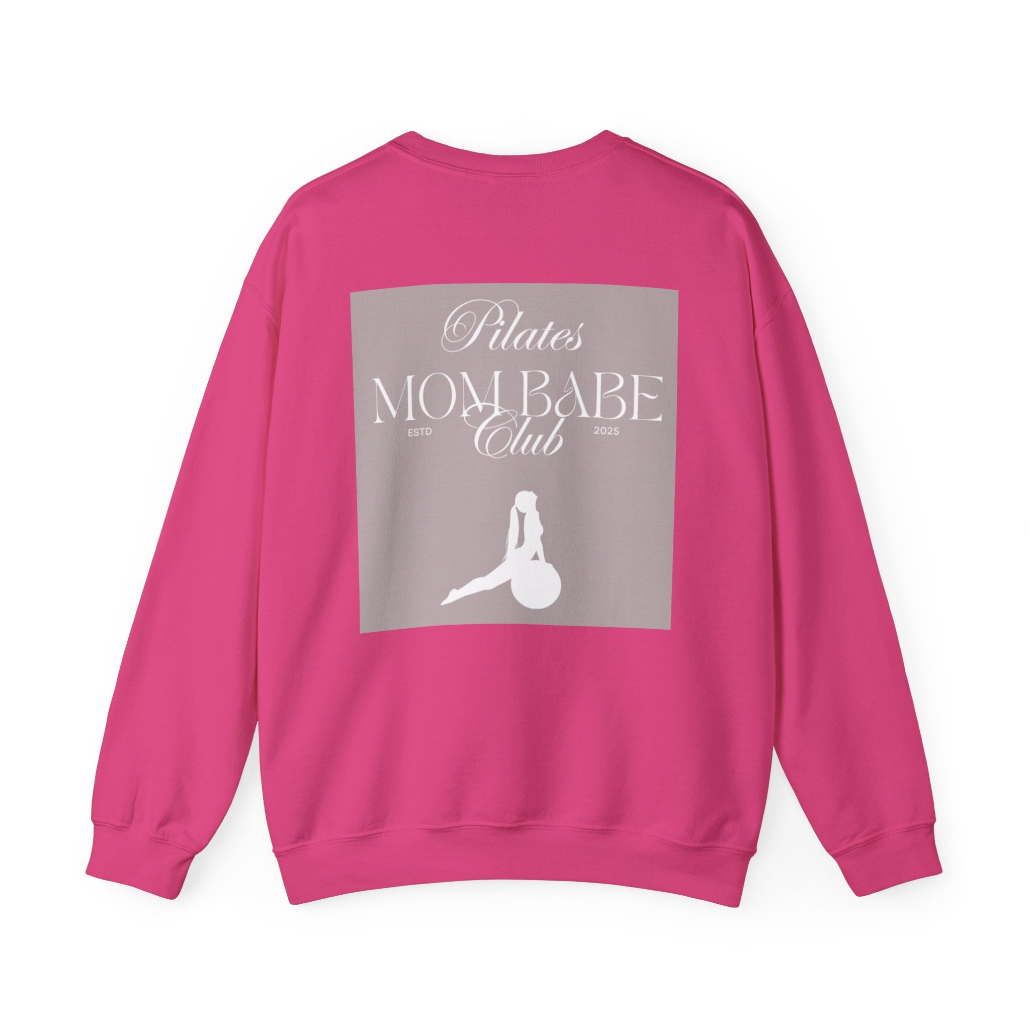 Pilates Mom Babe Club — Workout Graphic Sweatshirt (White Print)