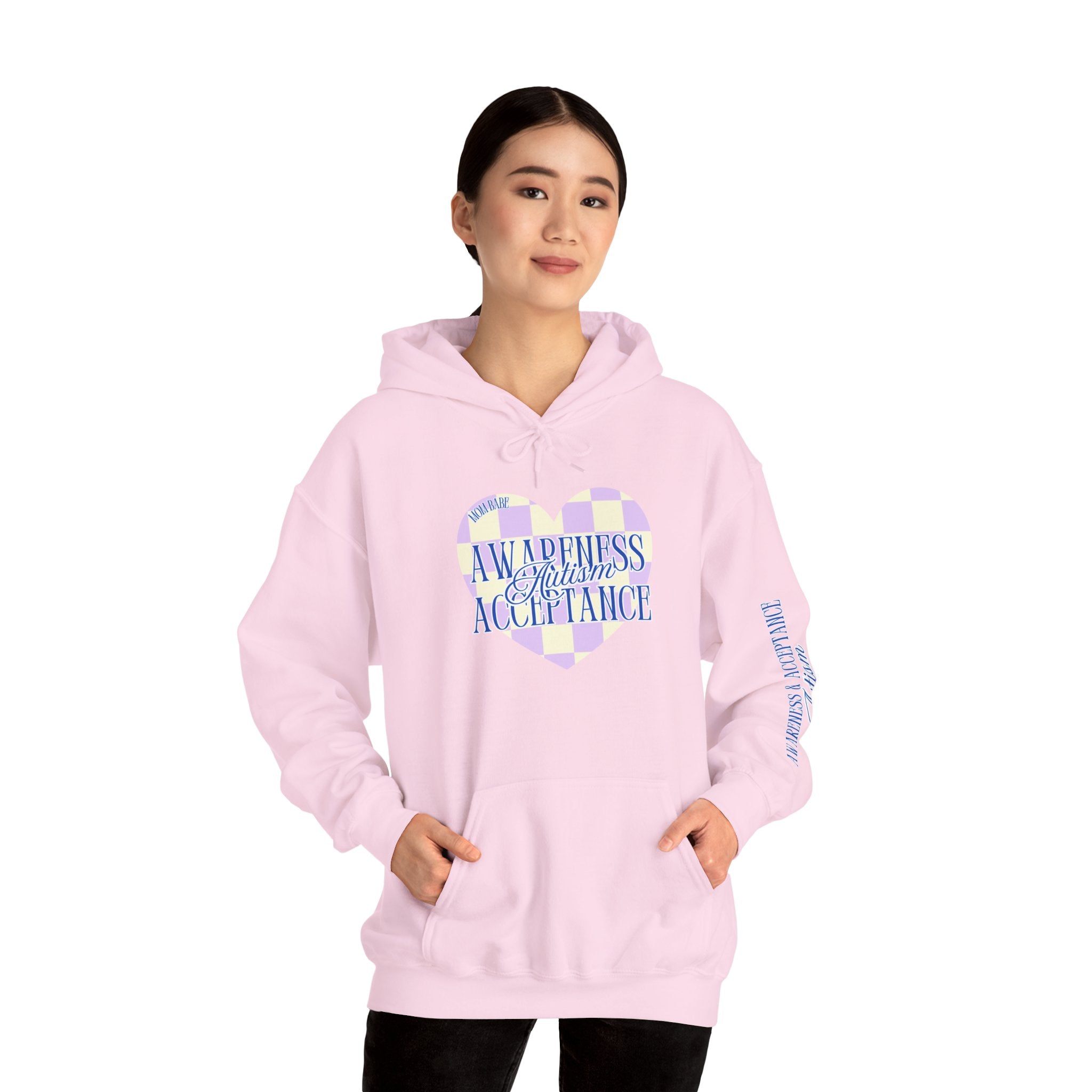 Autism Awareness and Acceptance — Checkered Heart Hoodie