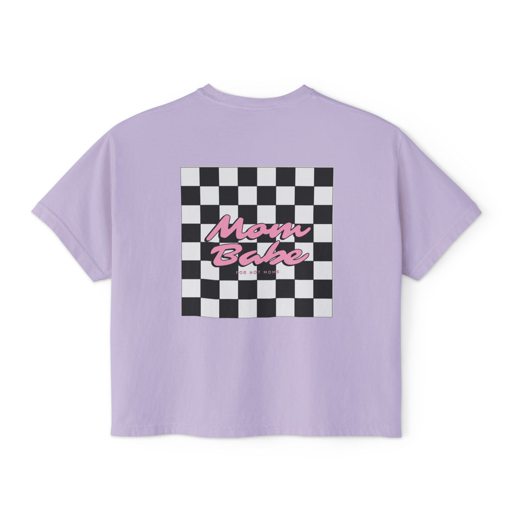 Mom Babe For Hot Moms - Checkered Graphic Tee