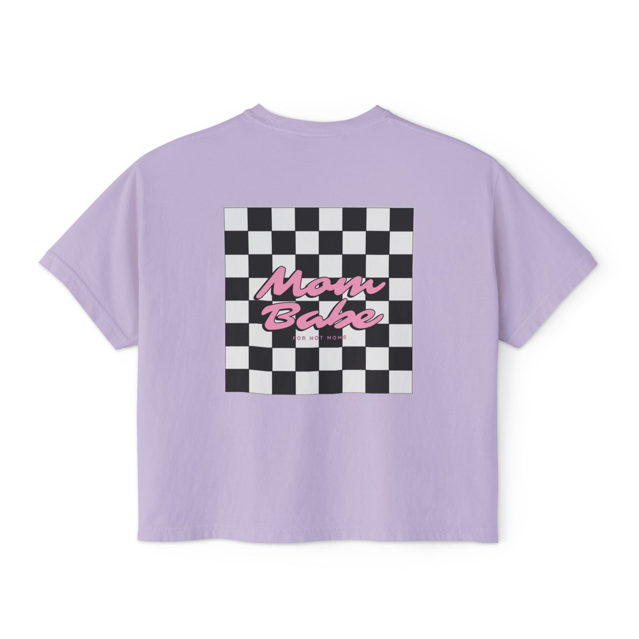 Mom Babe For Hot Moms - Checkered Graphic Tee