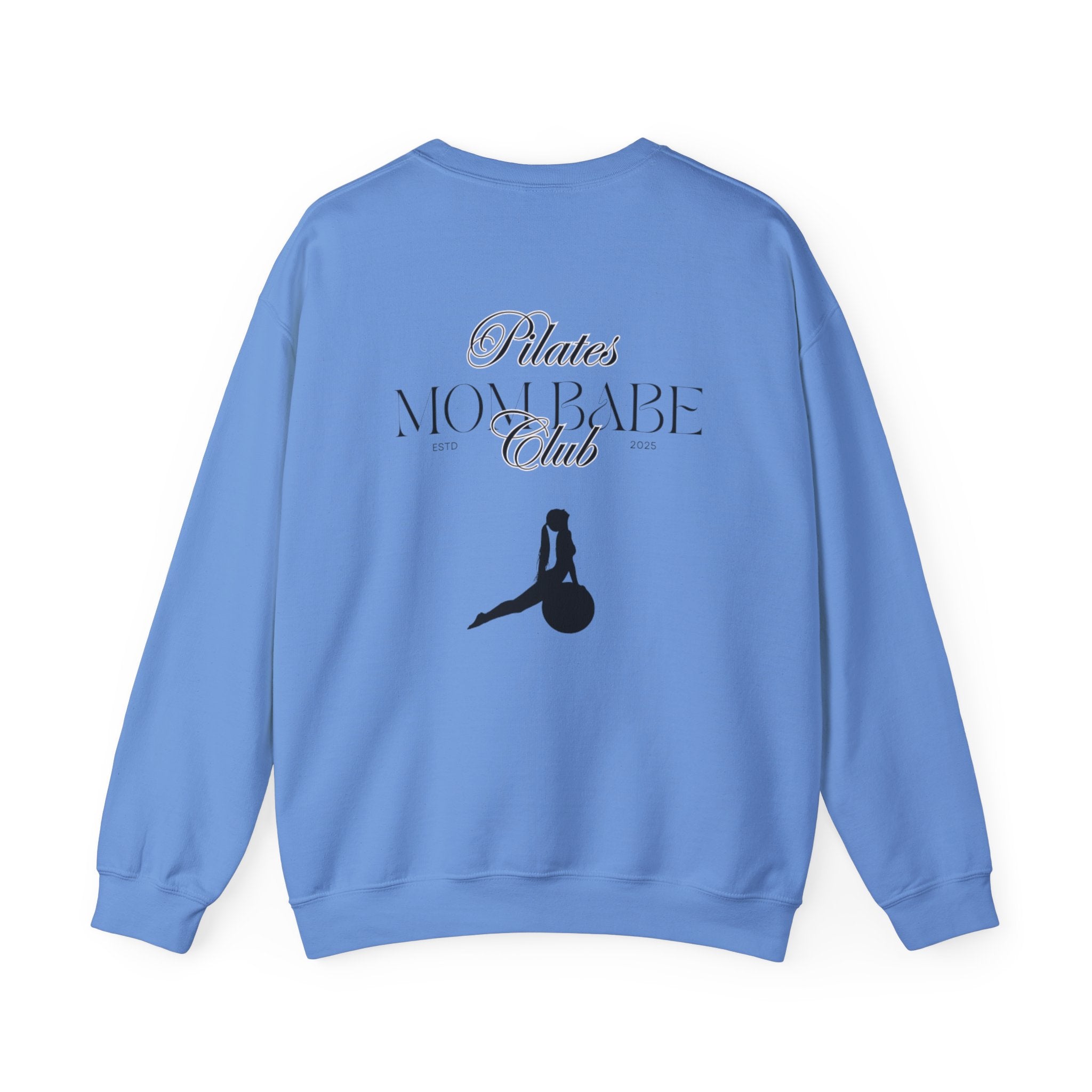 Pilates Mom Babe Club — Workout Graphic Sweatshirt (Black Print)